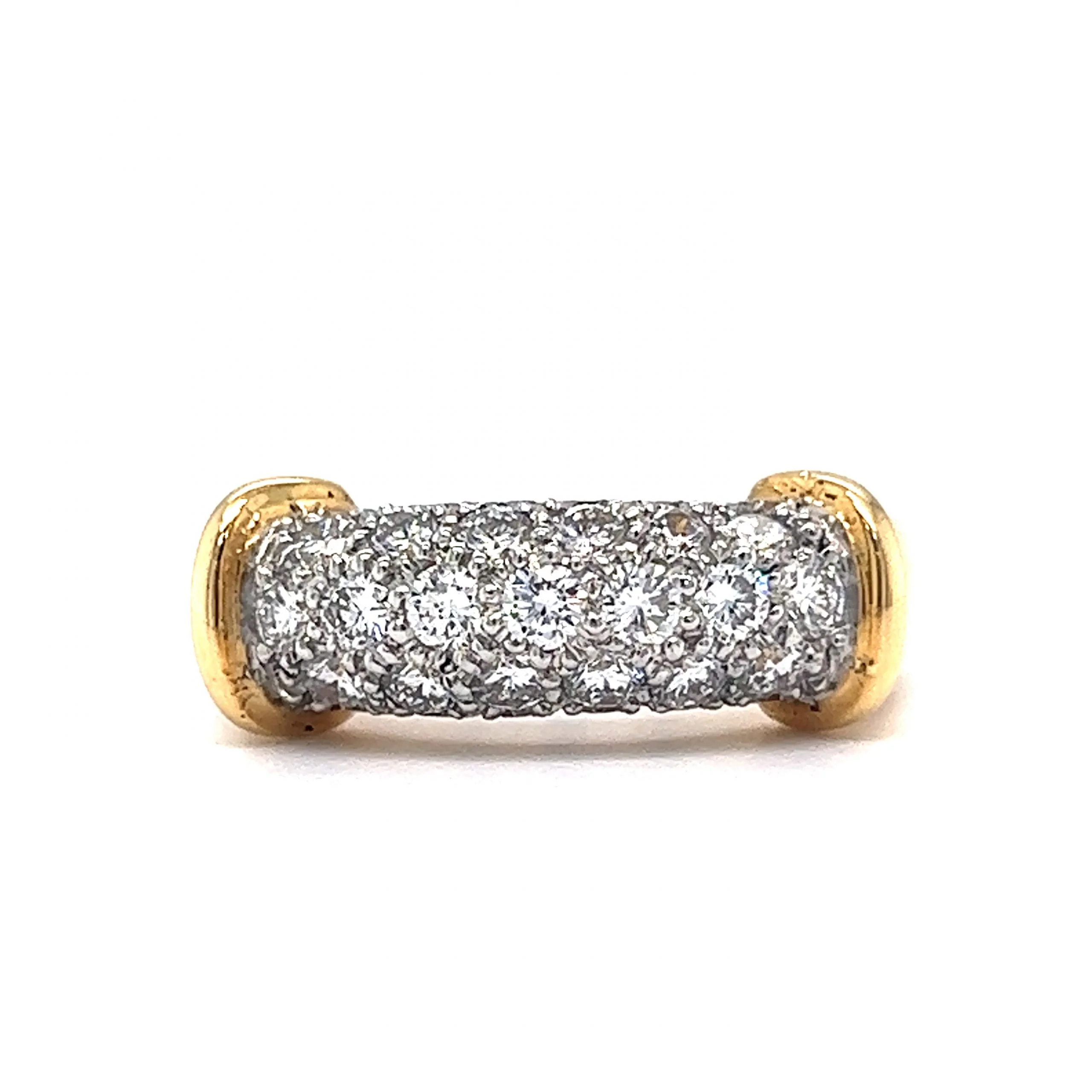 Pave Diamond Sectioned Cocktail Ring in 18k & Platinum