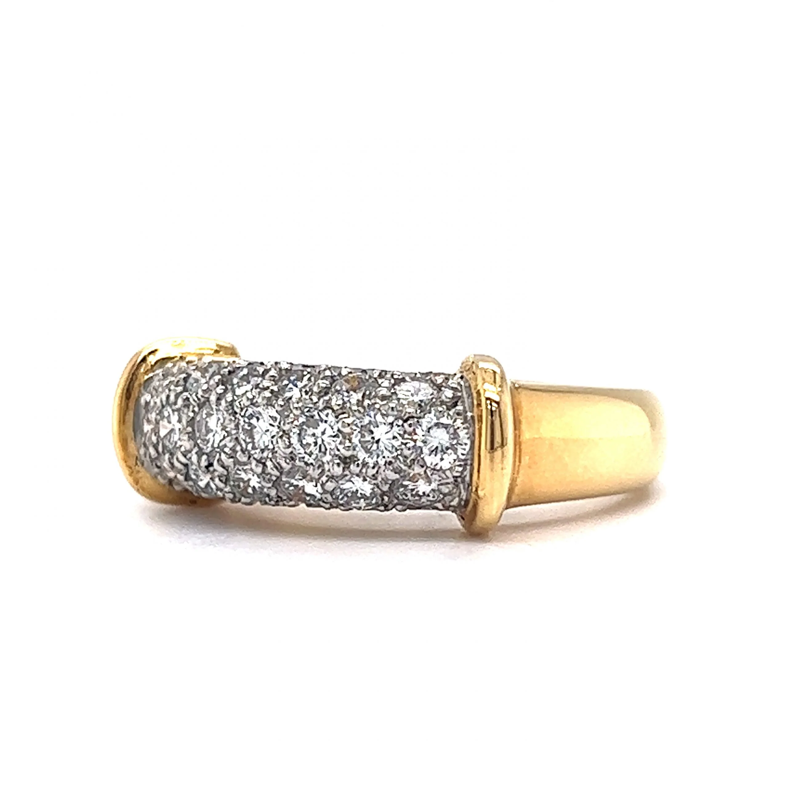 Pave Diamond Sectioned Cocktail Ring in 18k & Platinum - Image 2