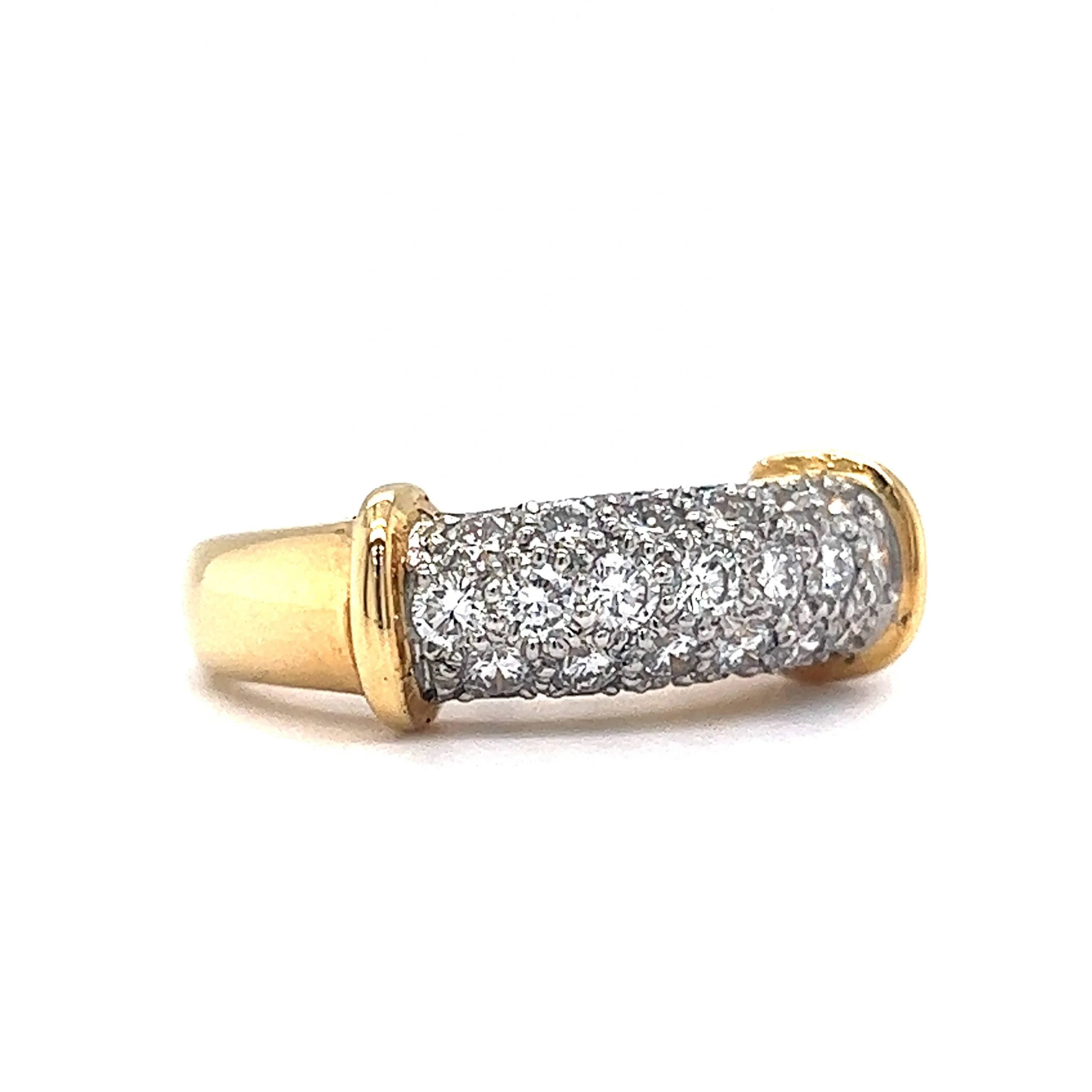 Pave Diamond Sectioned Cocktail Ring in 18k & Platinum - Image 3