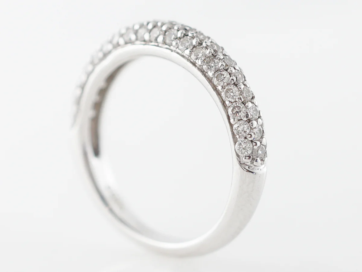 Pave Diamond Wedding Band in 14k White Gold - Image 5