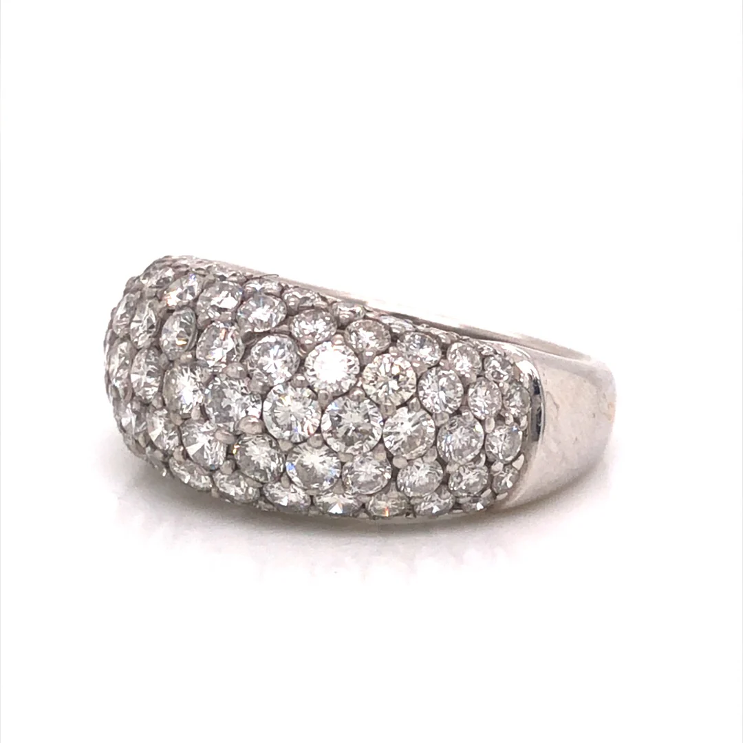 Pave Round Diamond Ring in 18k White Gold - Image 2