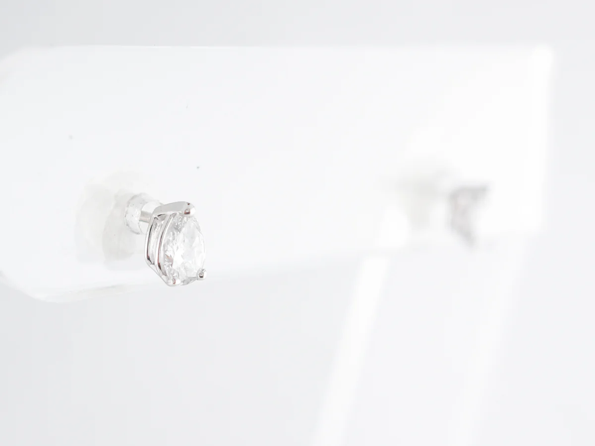 Pear Cut Diamond Earring Studs in 14k White Gold - Image 4