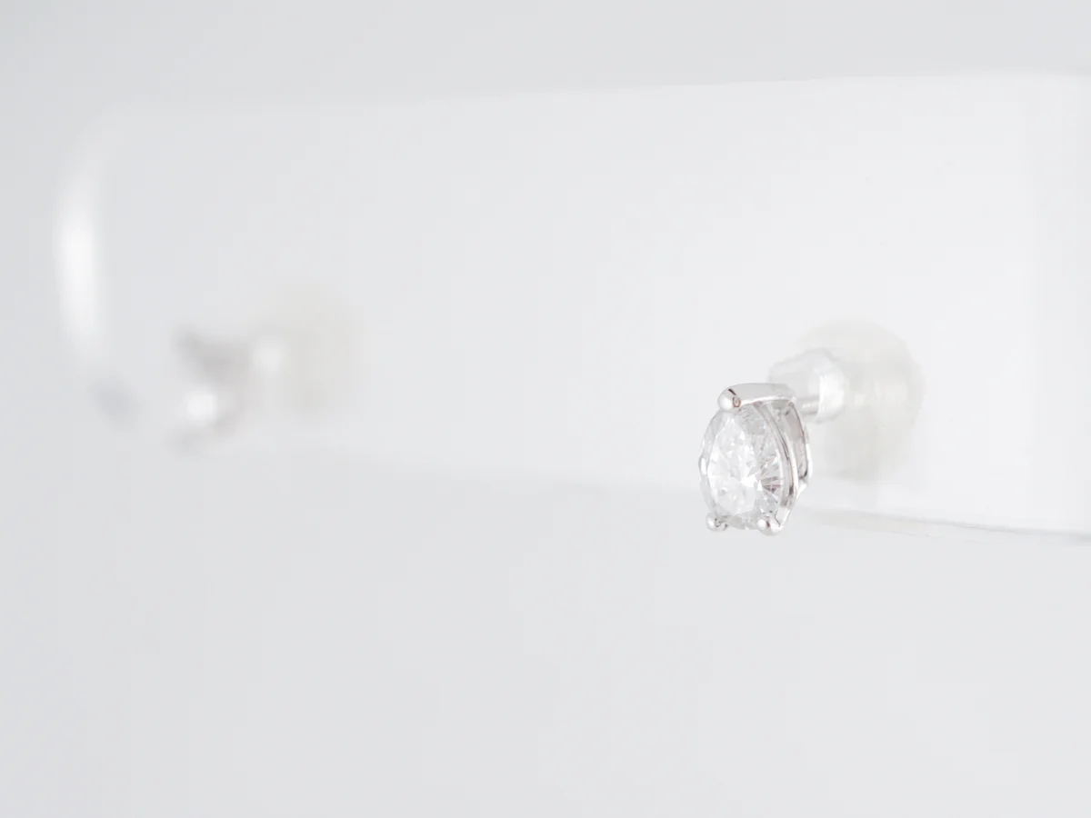 Pear Cut Diamond Earring Studs in 14k White Gold - Image 5