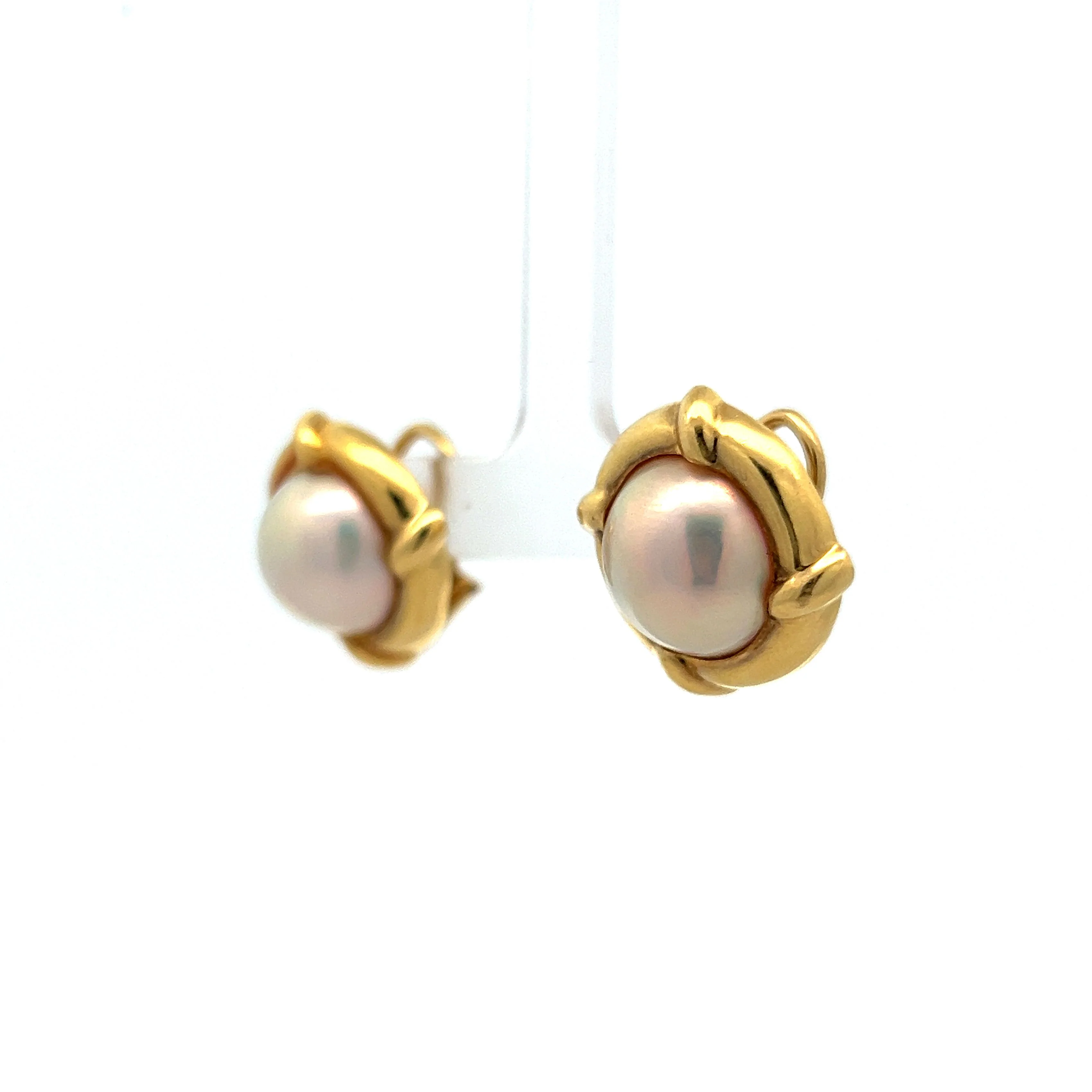 Tiffany & Co. Pearl Stud Earrings in 18k Yellow Gold - Image 2