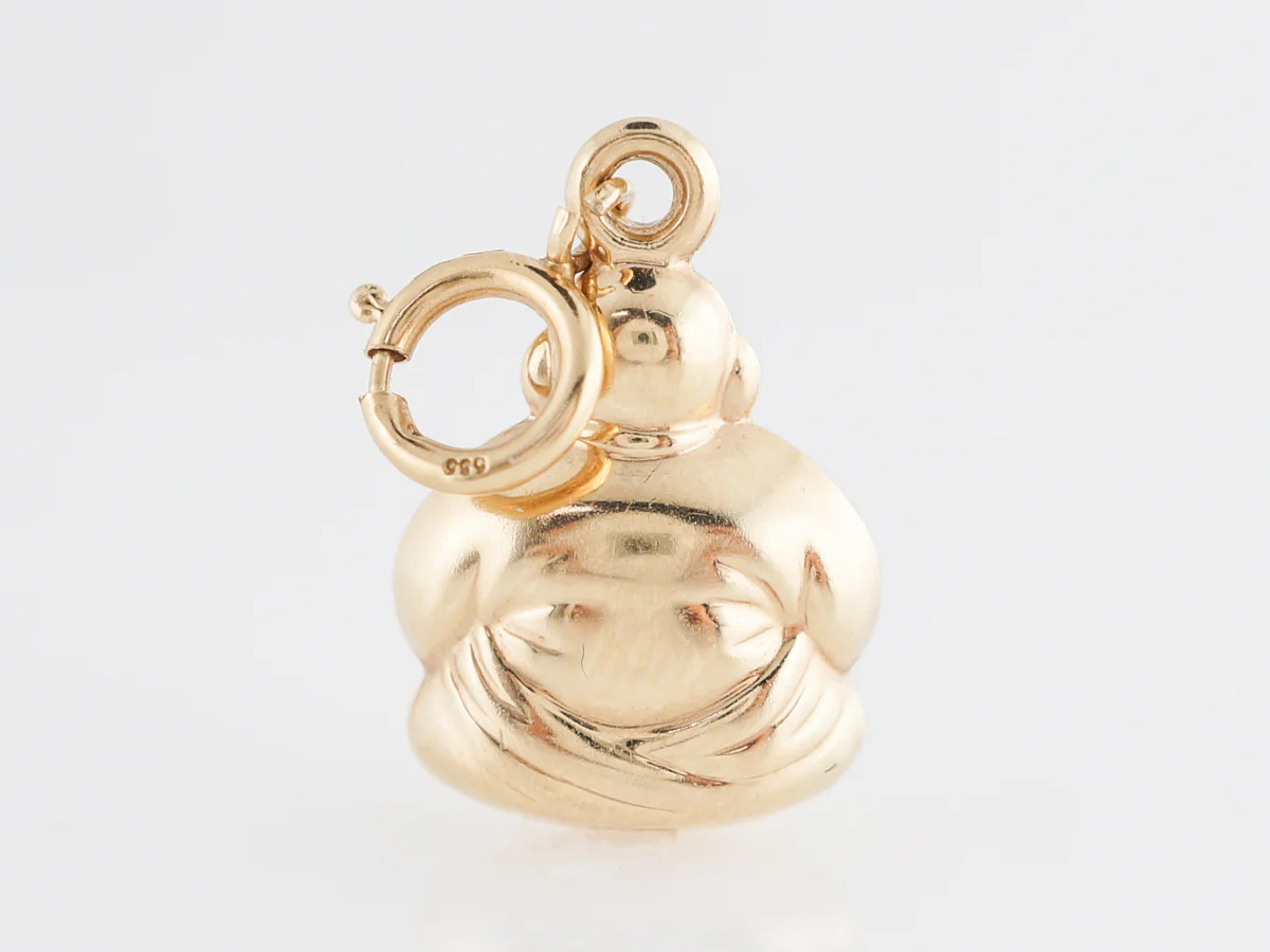 Pendant Charm Meditating Buddha in 14k Yellow Gold - Image 3