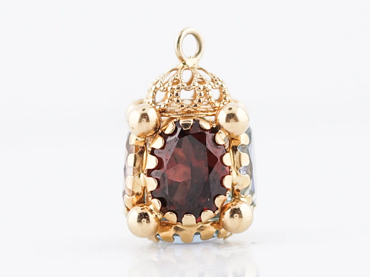 Pendant Charm Modern 2.4 Round Cut Aquamarine in 18k Yellow Gold - Image 5