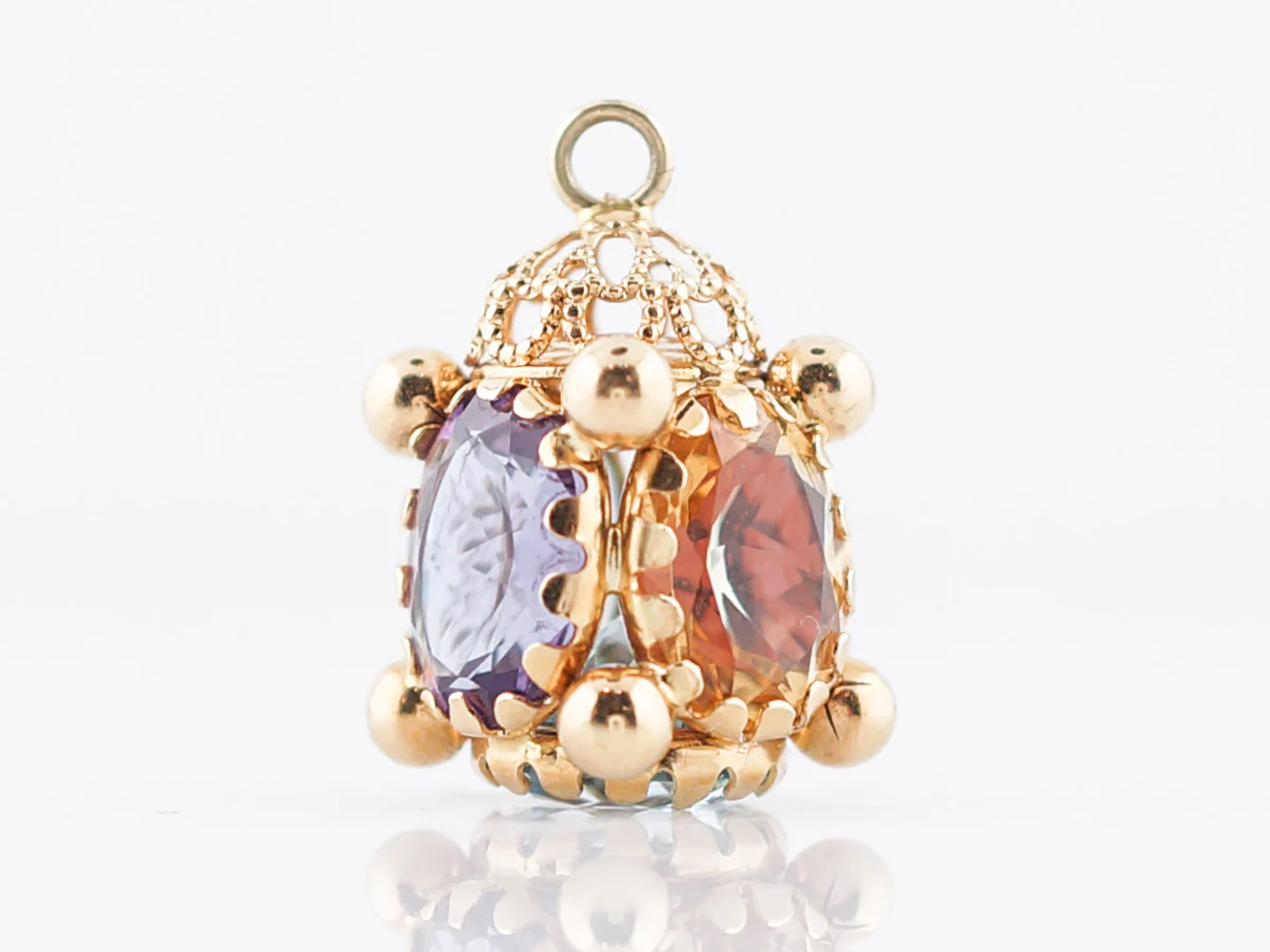 Pendant Charm Modern 2.4 Round Cut Aquamarine in 18k Yellow Gold - Image 7