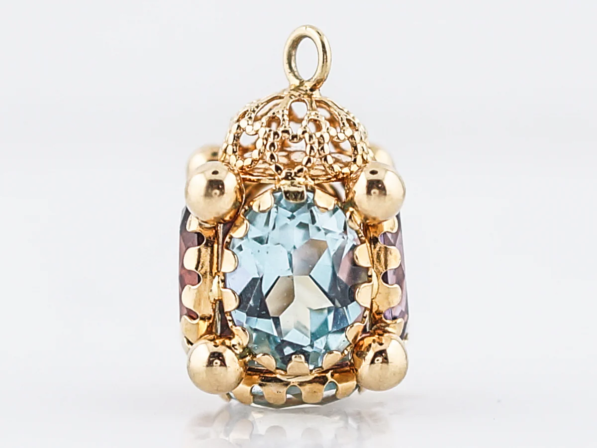 Pendant Charm Modern 3.1 Oval Cut Garnet in 18k Yellow Gold - Image 4