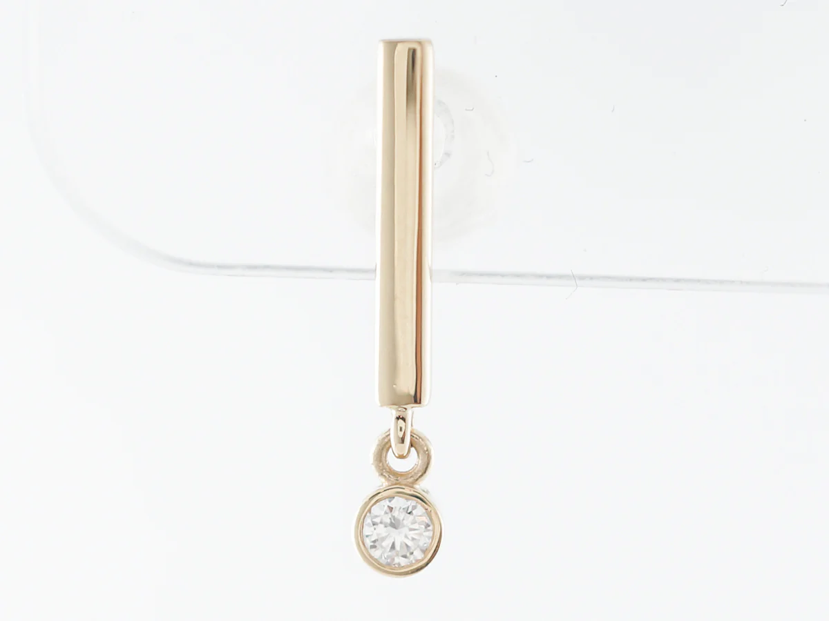 Petit Diamond Dangle Earrings in Yellow Gold - Image 3