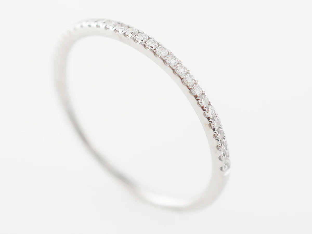 Petit Diamond Wedding Band in 18k White Gold - Image 6