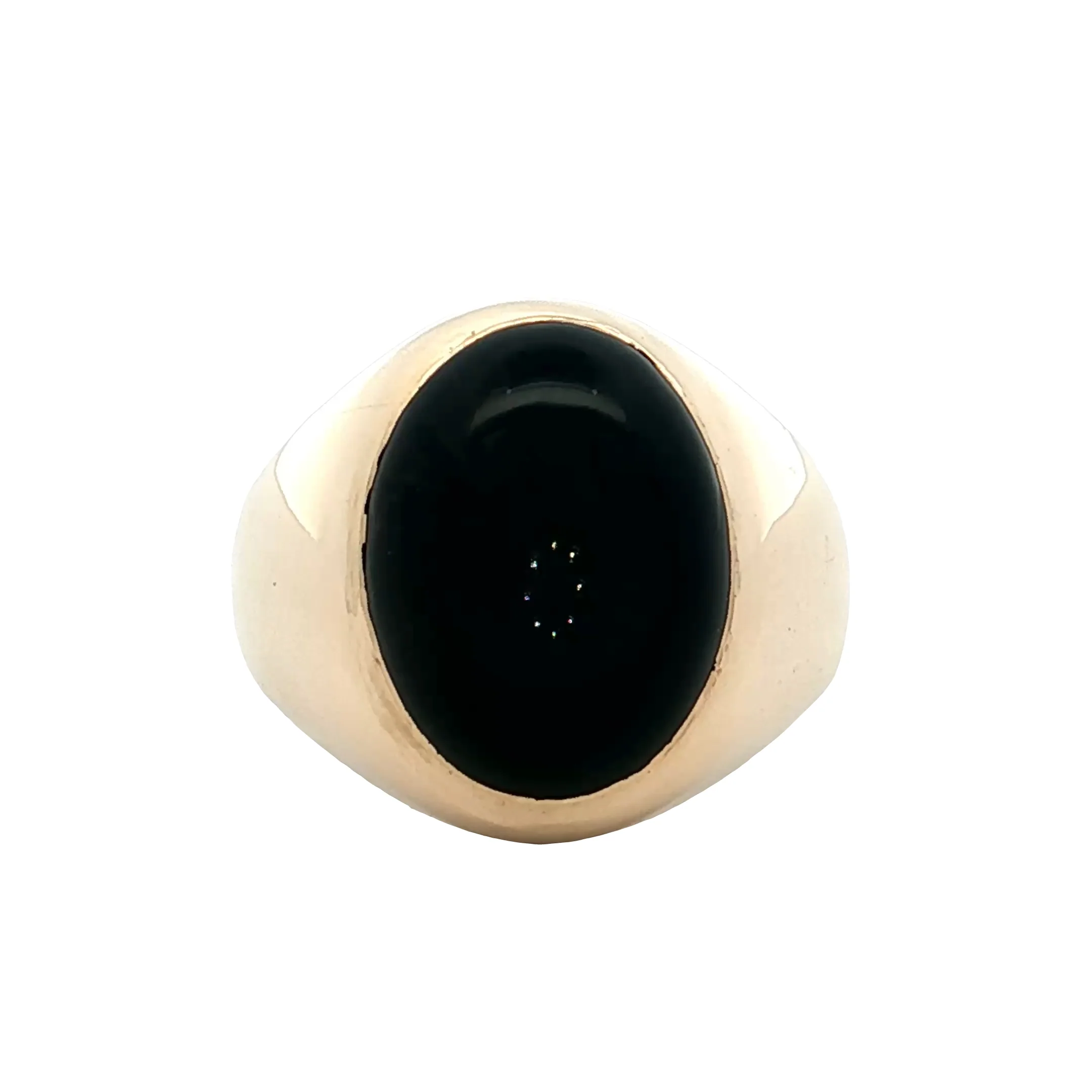 Petrified Wood Cocktail Ring 14k Yellow Gold