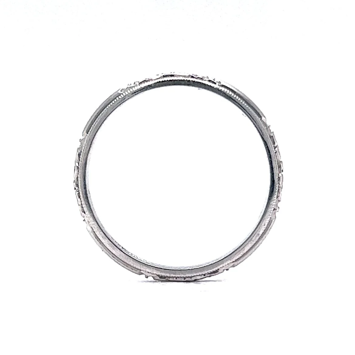 Antique Art Deco Orange Blossom Wedding Band in Platinum - Image 4