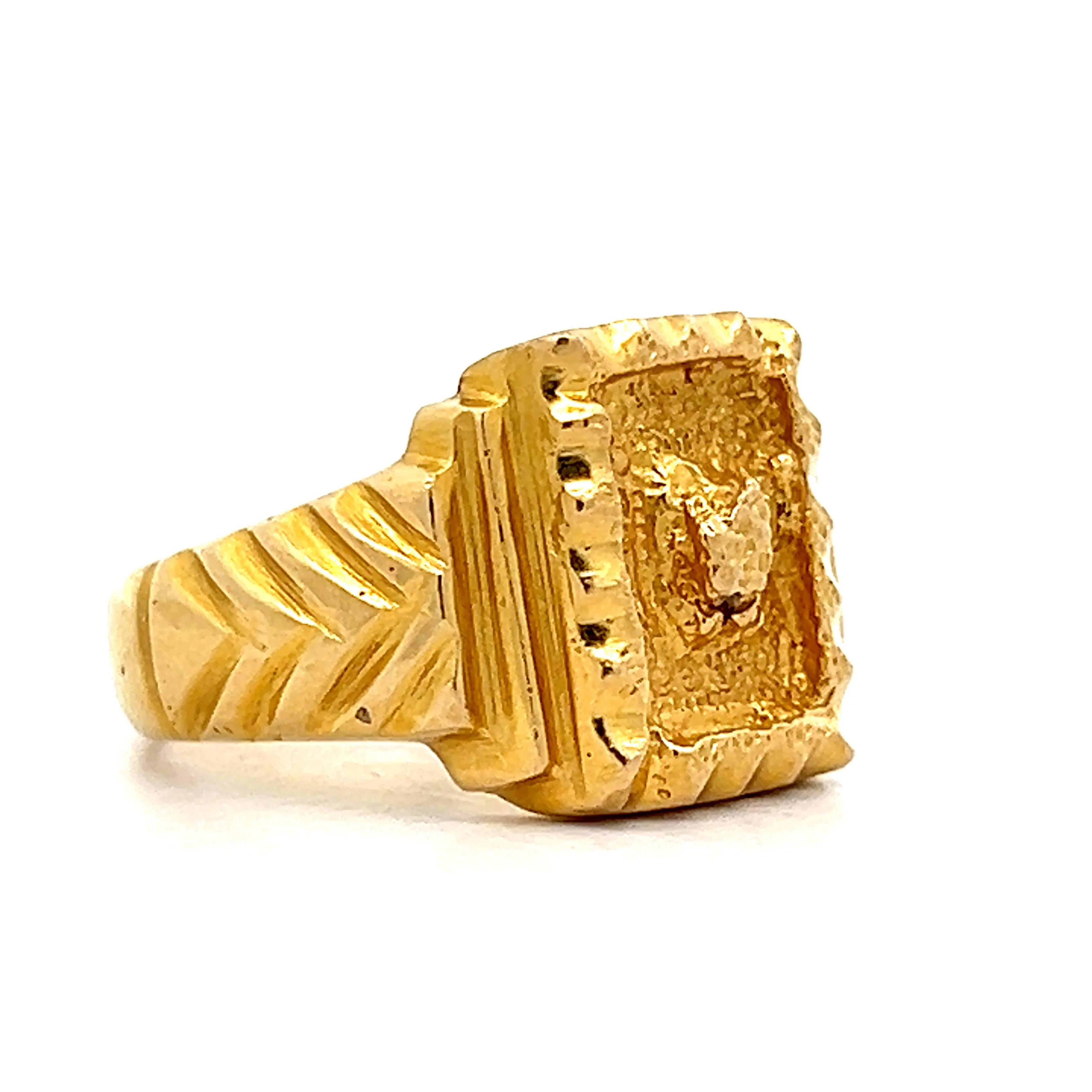 Postage Stamp Statement Ring in 14k Yellow Gold - Image 3
