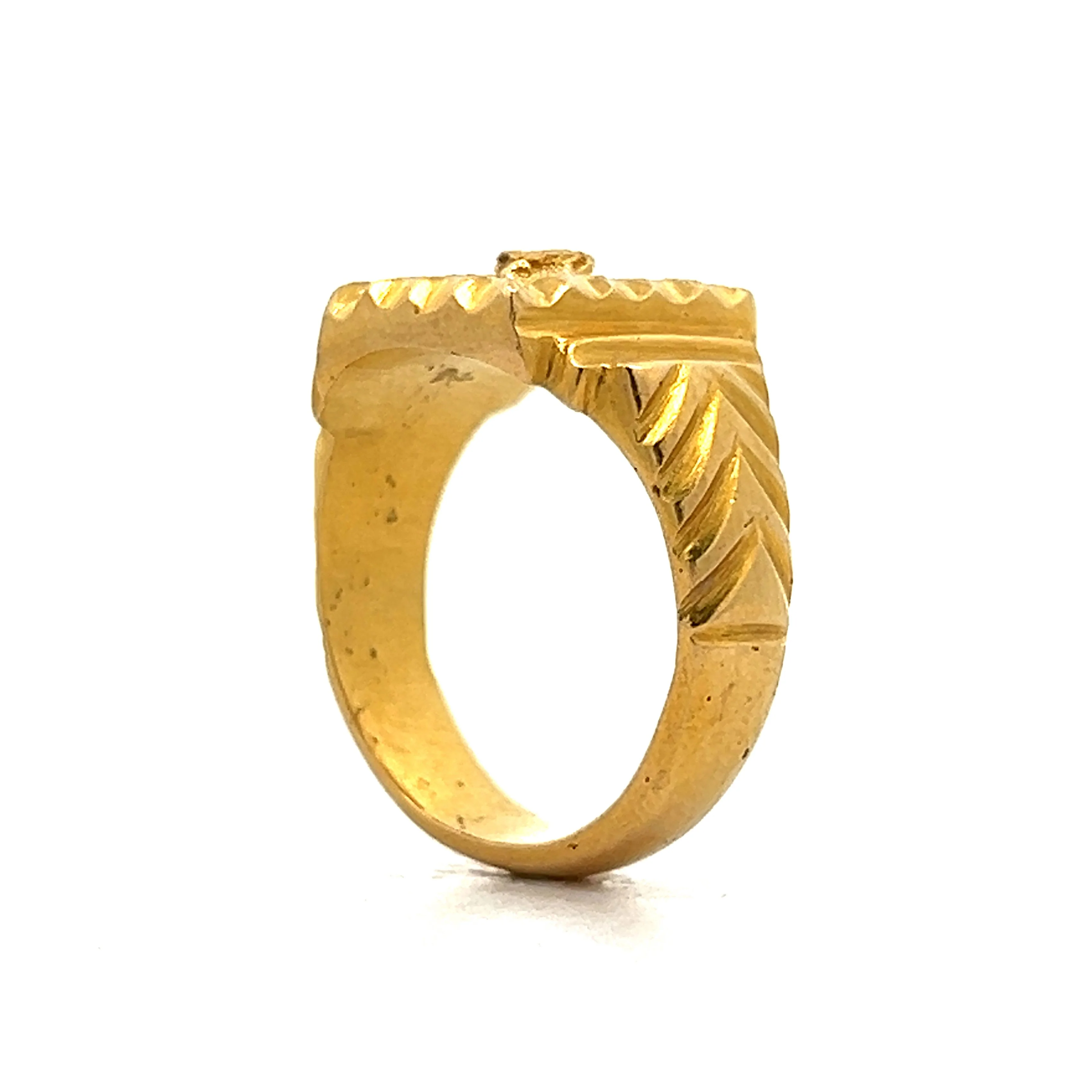 Postage Stamp Statement Ring in 14k Yellow Gold - Image 5