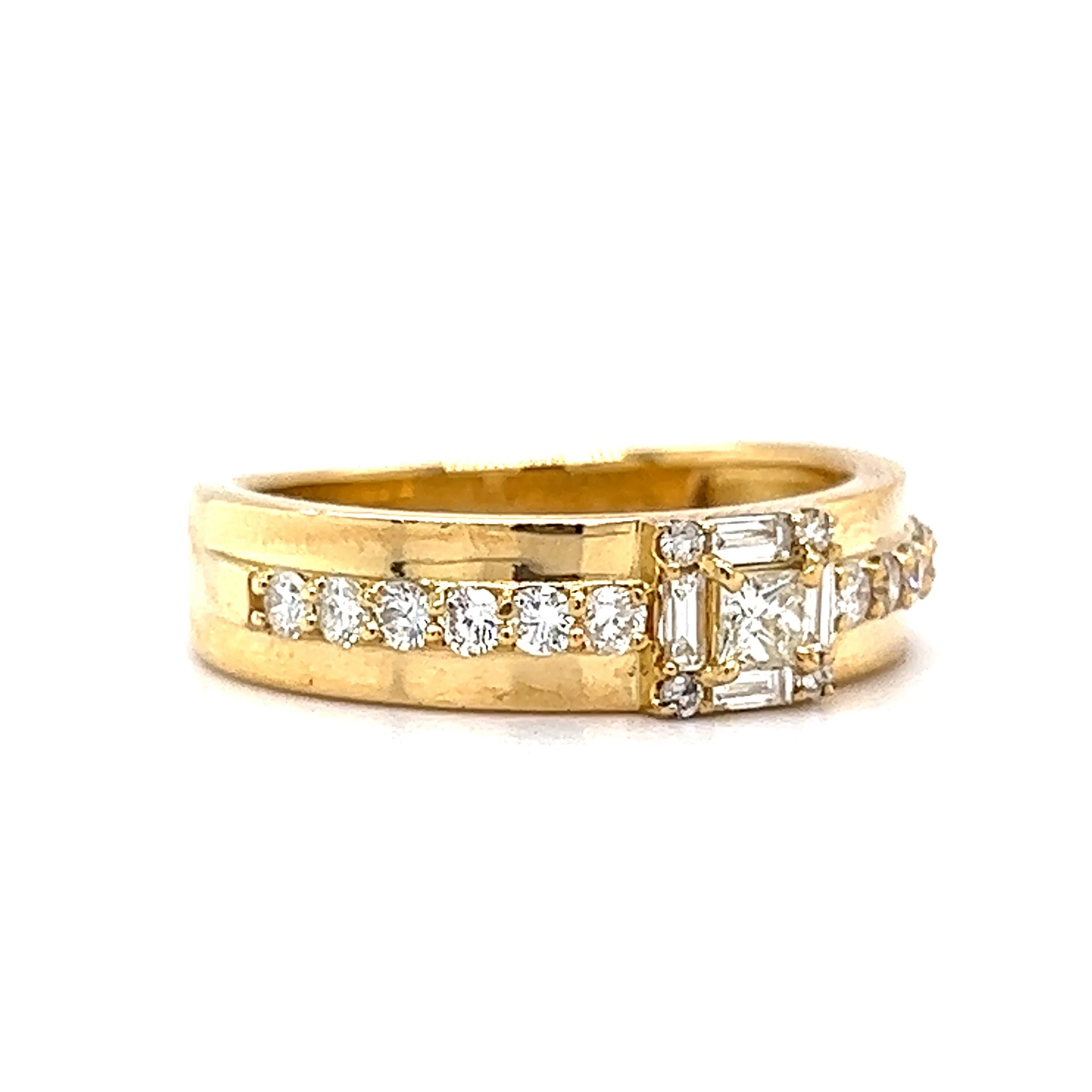 Princess Cut Diamond Stacking Ring in 18k Yellow Gold - Image 3