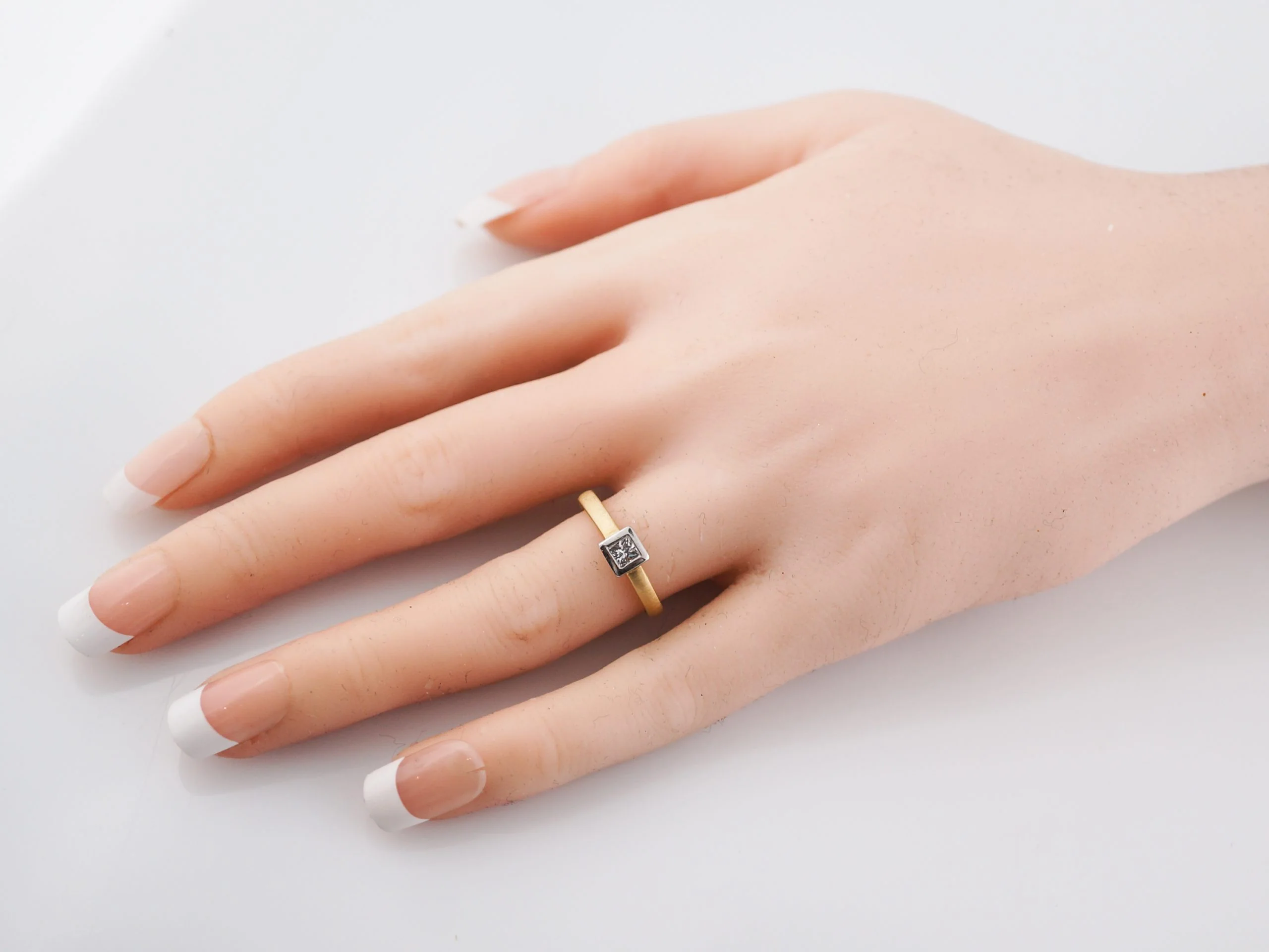 Princess Cut Solitaire Diamond Engagement Ring in 18k - Image 7