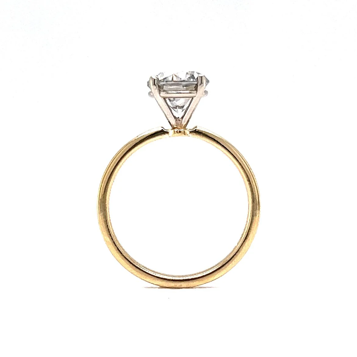 1.94 Round Brilliant Diamond Engagement Ring in 14k Yellow Gold - Image 4