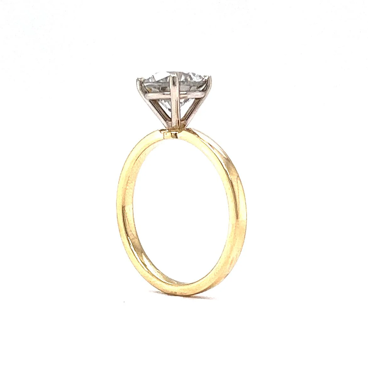 1.94 Round Brilliant Diamond Engagement Ring in 14k Yellow Gold - Image 5