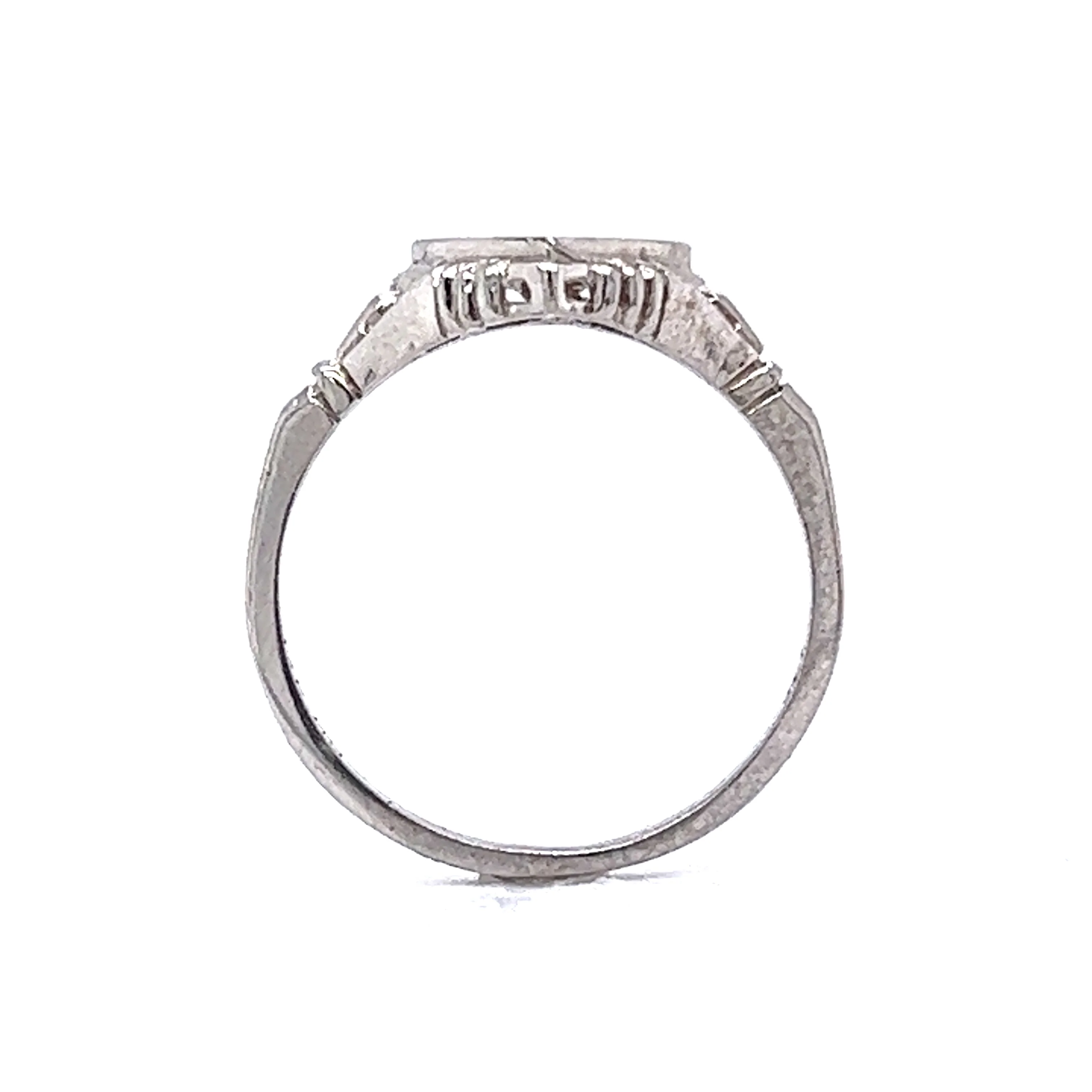 Heart Shaped Signet Ring in 14k White Gold - Image 4
