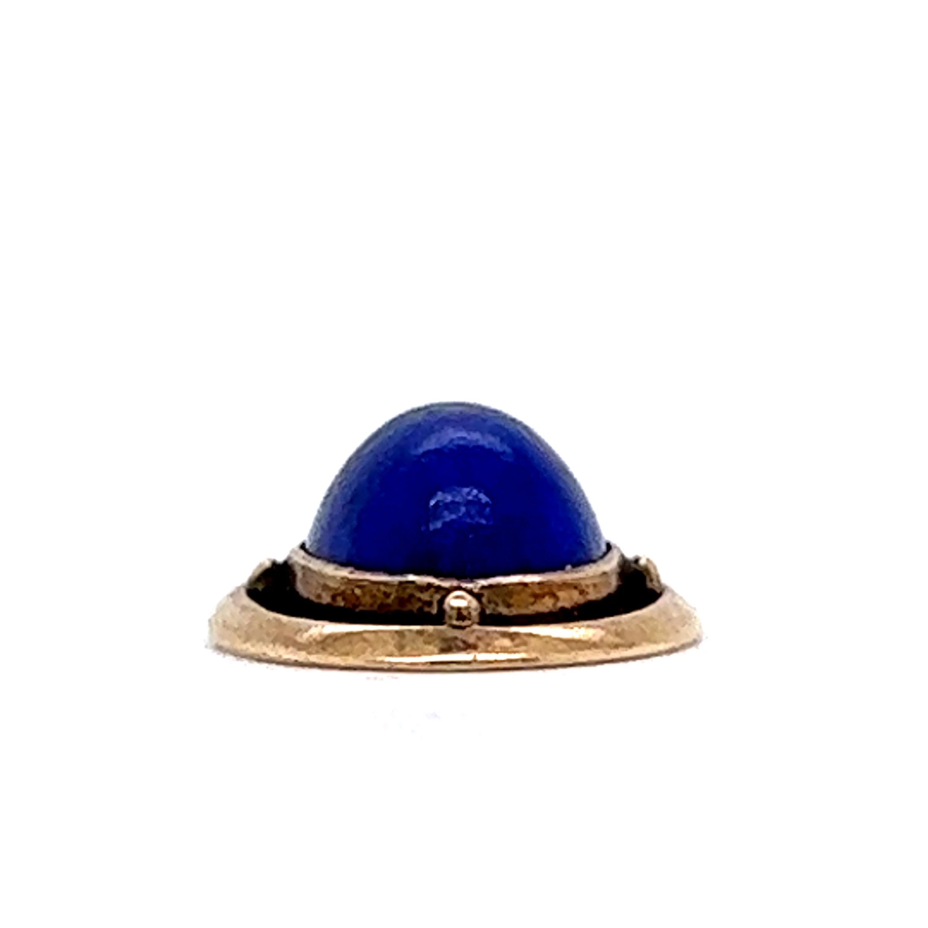 2.24 Vintage Victorian Lapis Lazuli Pendant in 14k Yellow Gold - Image 2
