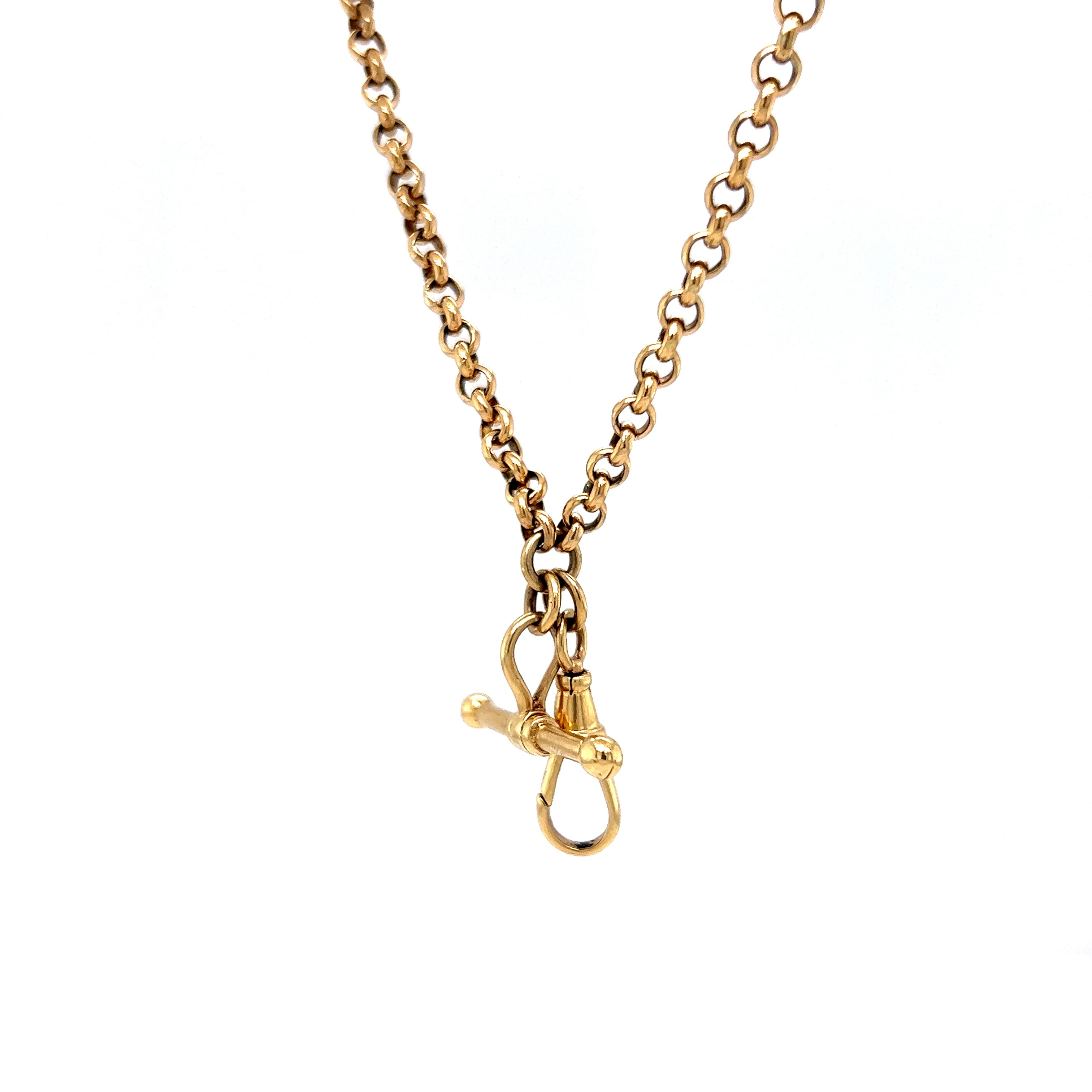 Victorian Inspired Toggle Chain Necklace in 14k Yellow Gold - Image 2