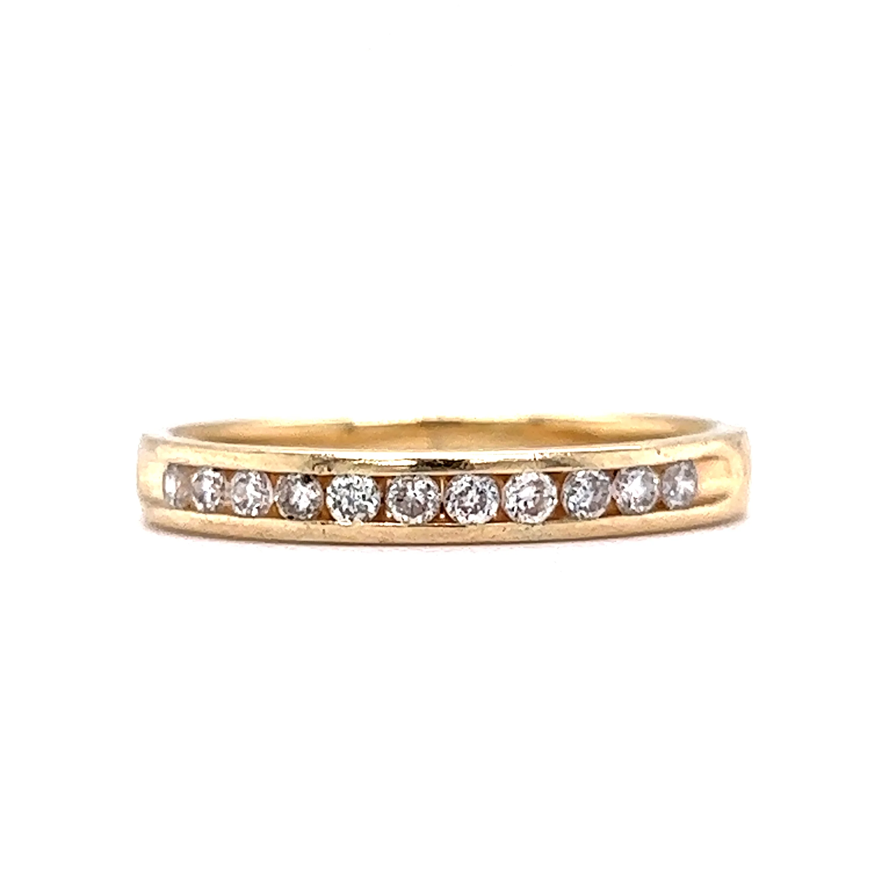 .27 Round Brilliant Diamond Channel Set Wedding Band in Yellow Gold