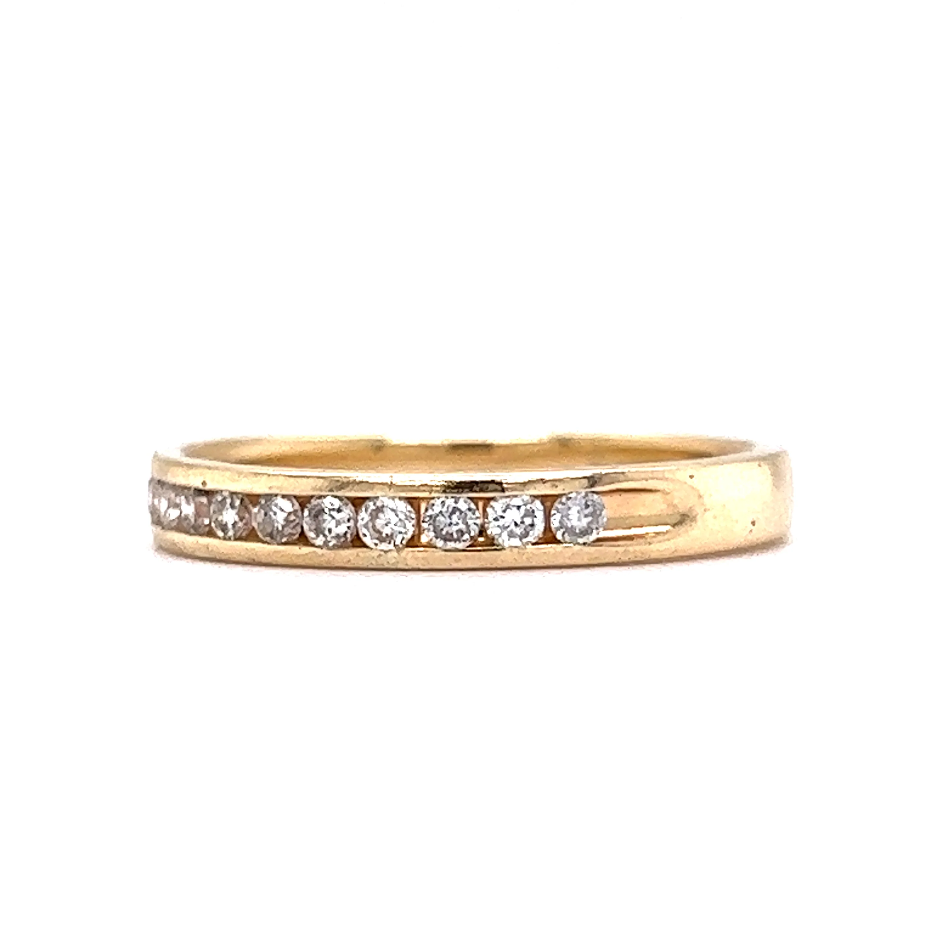 .27 Round Brilliant Diamond Channel Set Wedding Band in Yellow Gold - Image 2