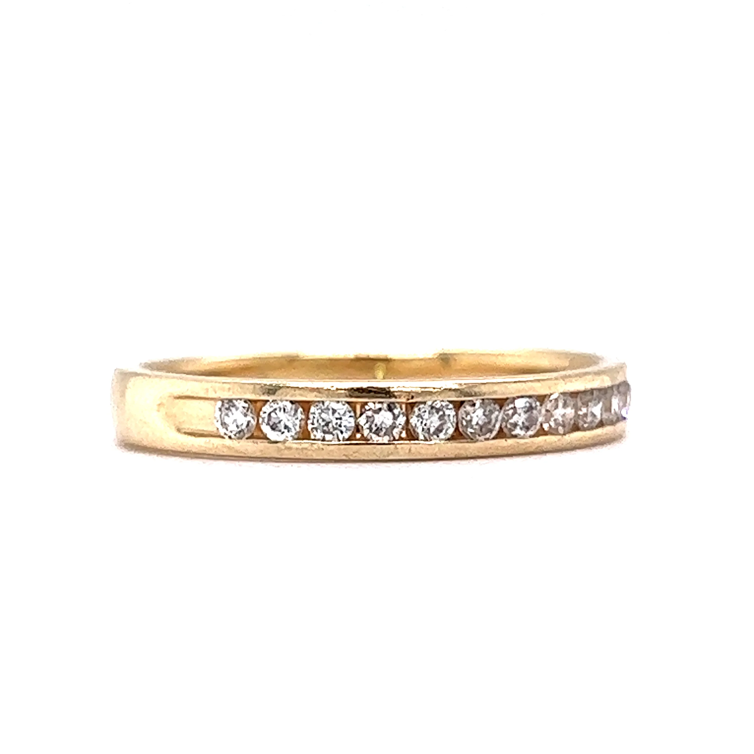 .27 Round Brilliant Diamond Channel Set Wedding Band in Yellow Gold - Image 3