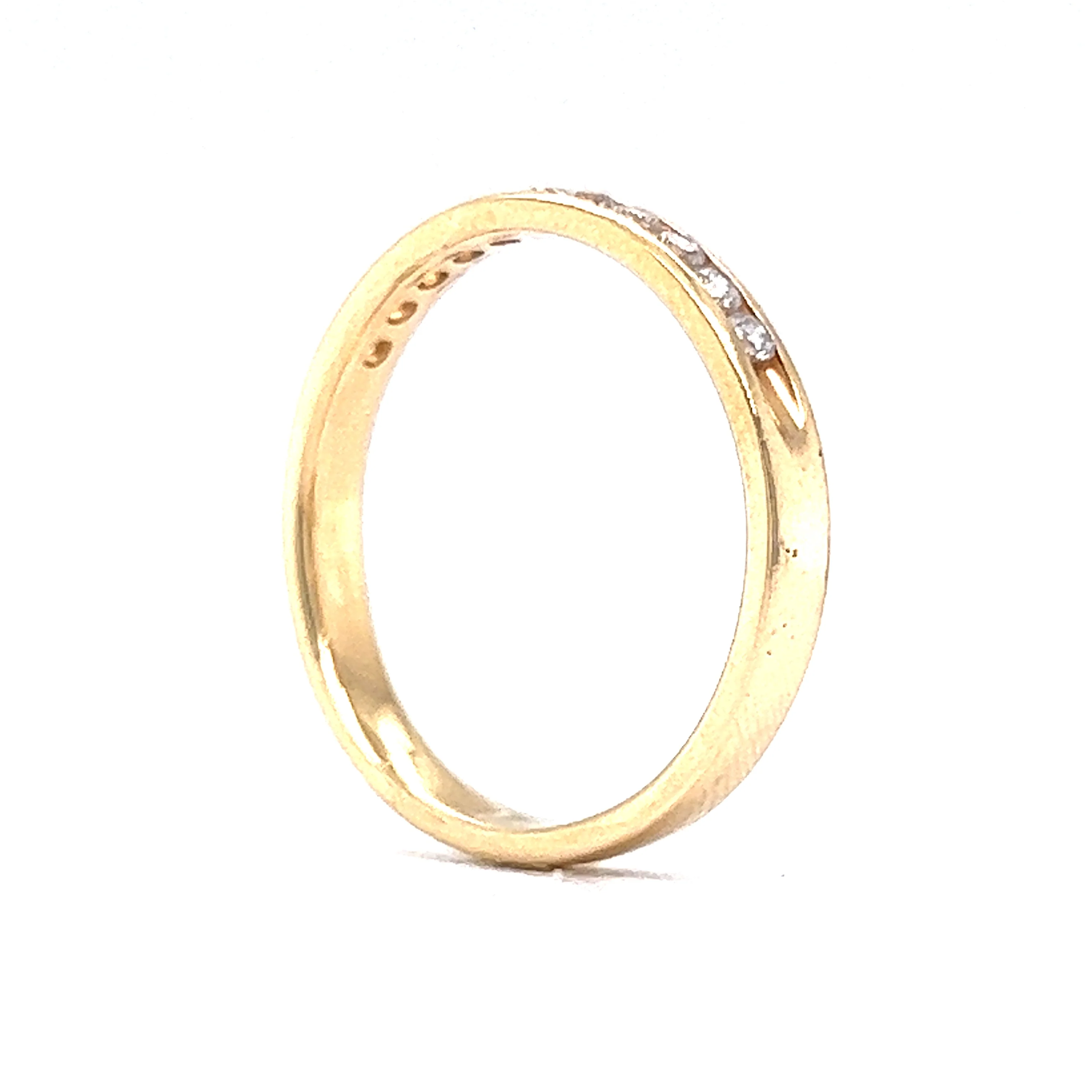 .27 Round Brilliant Diamond Channel Set Wedding Band in Yellow Gold - Image 5