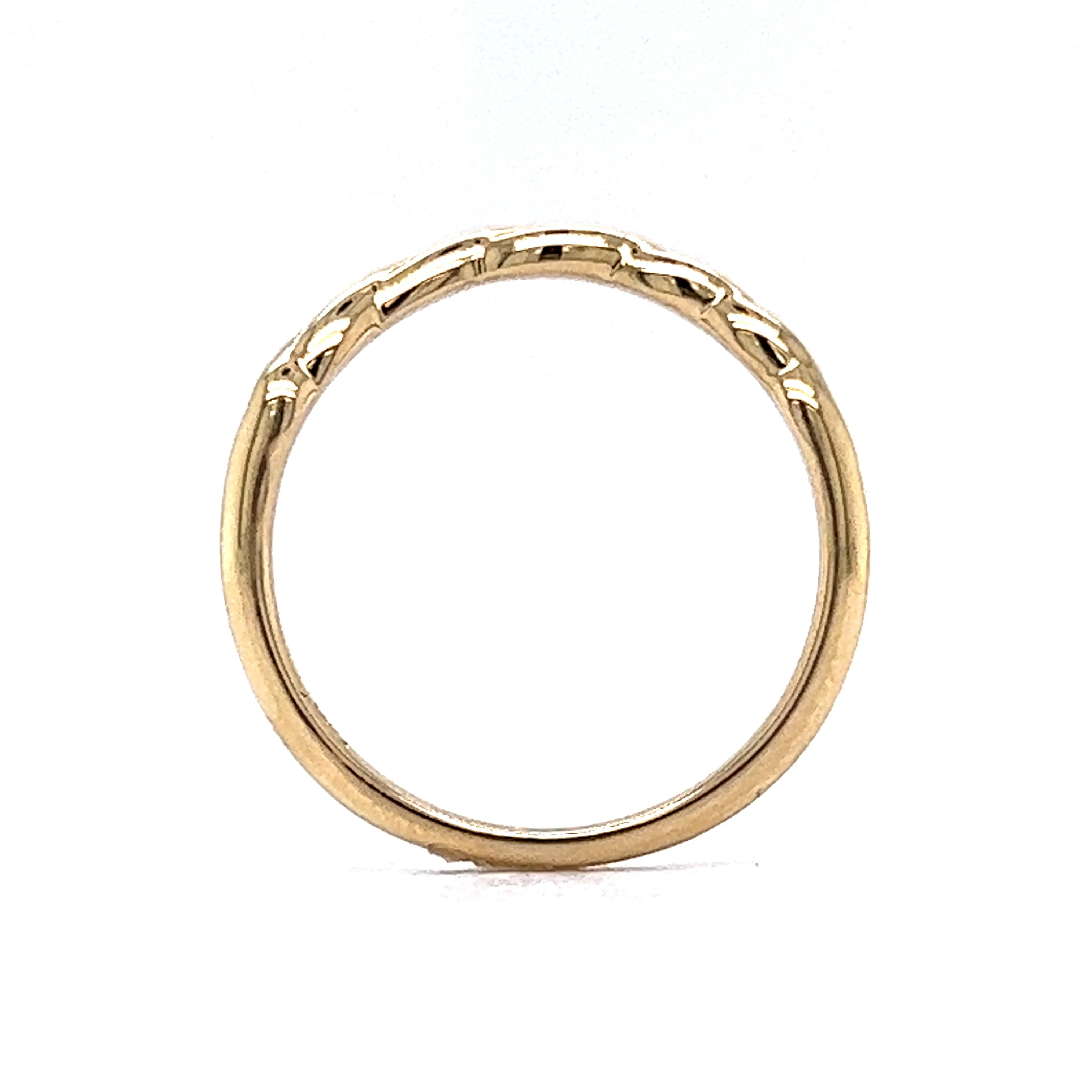 Curved braided Rope Style Wedding Band in 14k Yellow Gold - Image 4