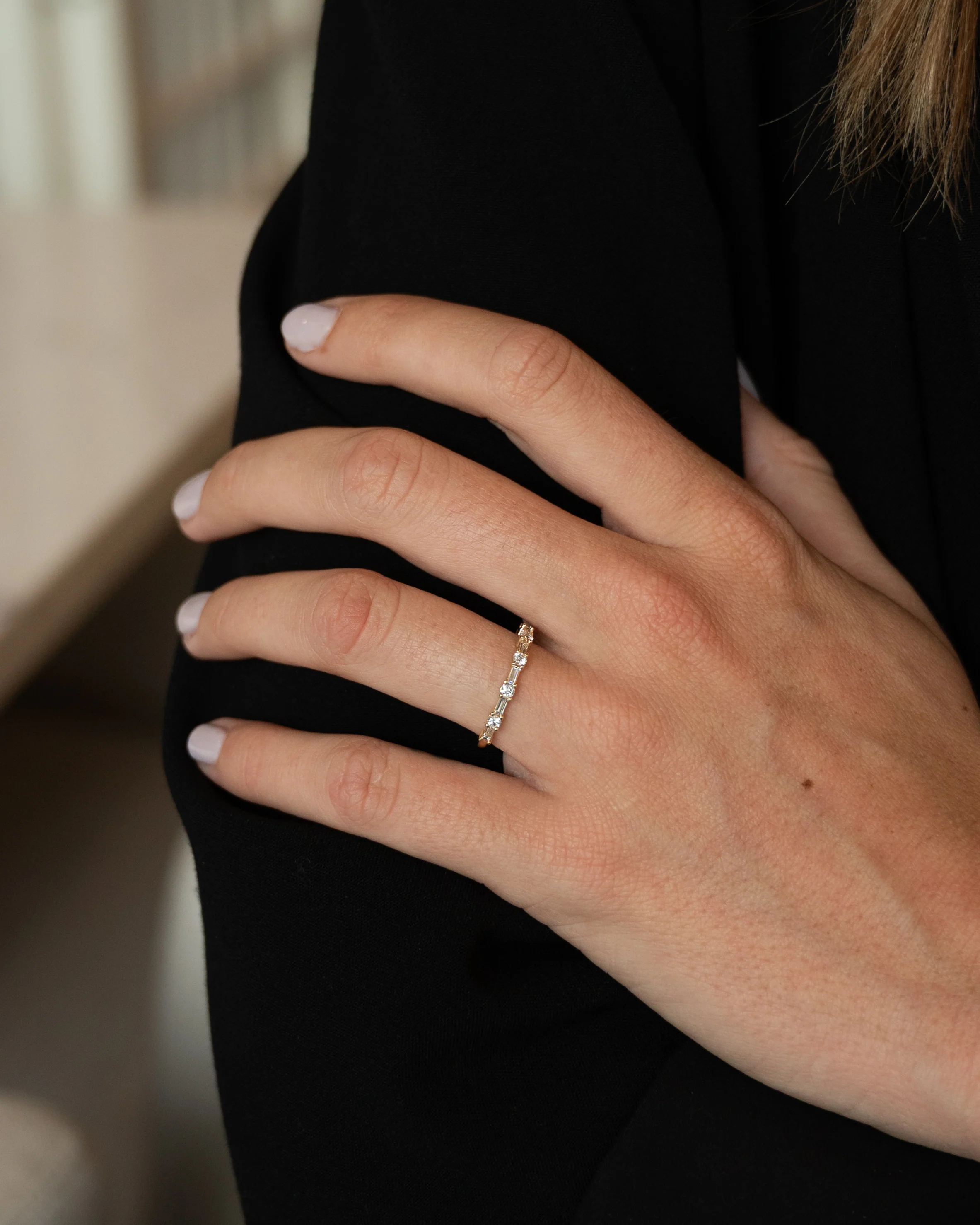 Diamond Half-Eternity Wedding Band 14k Yellow Gold - Image 6