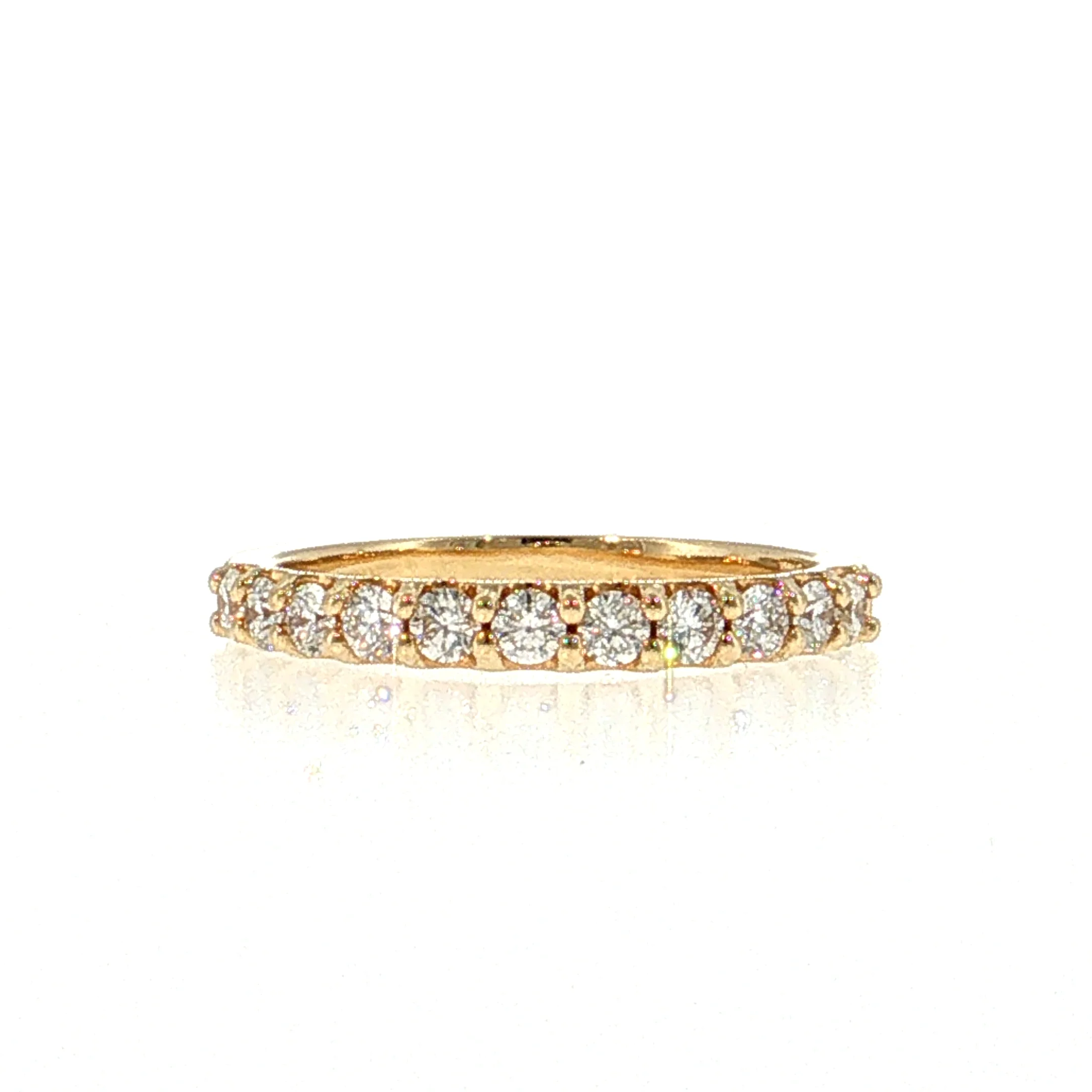 .55 Diamond Half-Eternity Wedding Band 14k Yellow Gold