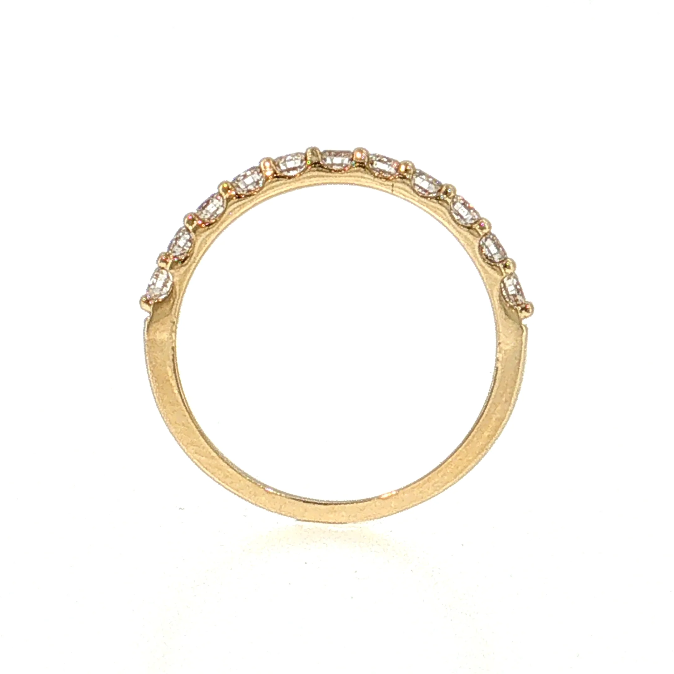 .55 Diamond Half-Eternity Wedding Band 14k Yellow Gold - Image 4