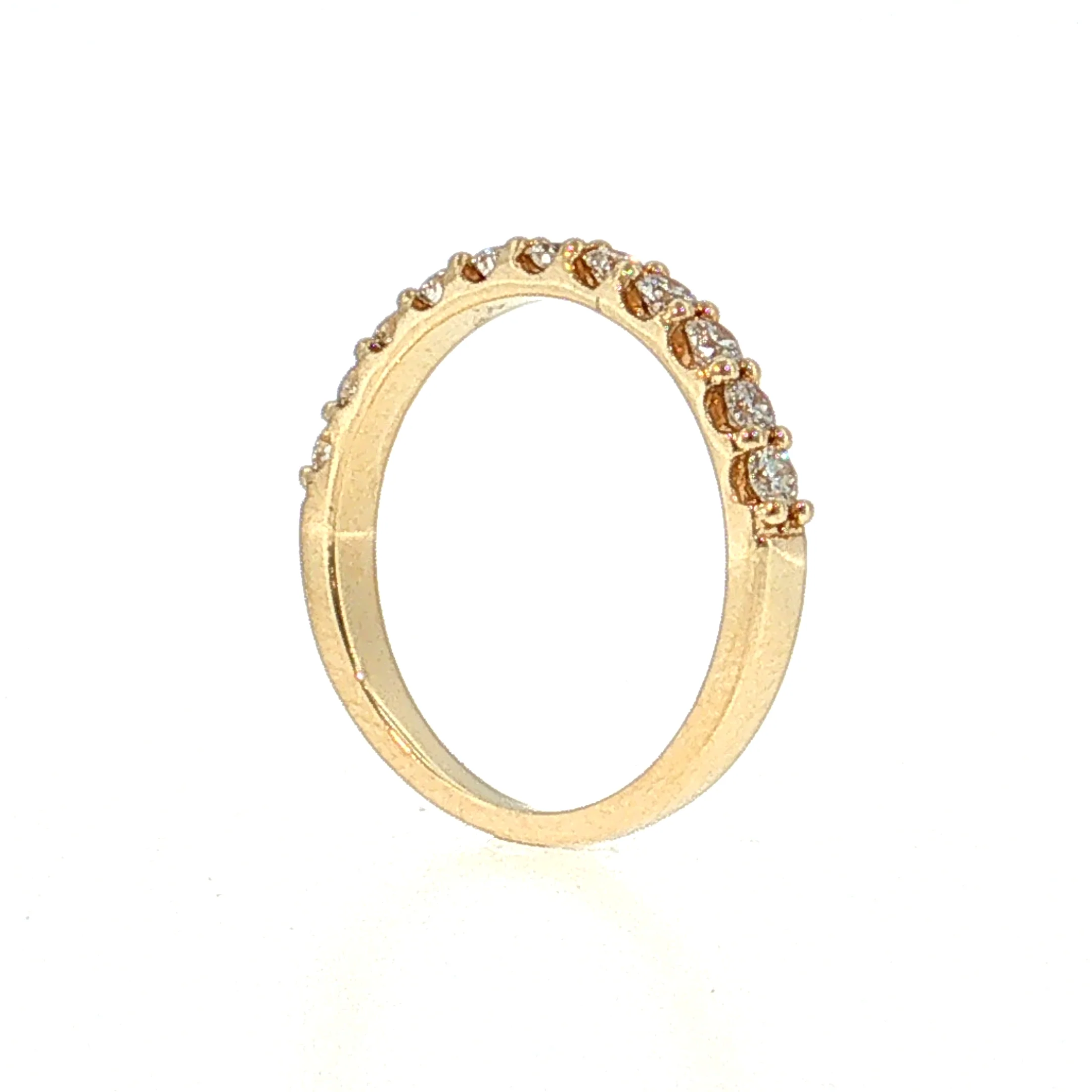.55 Diamond Half-Eternity Wedding Band 14k Yellow Gold - Image 5