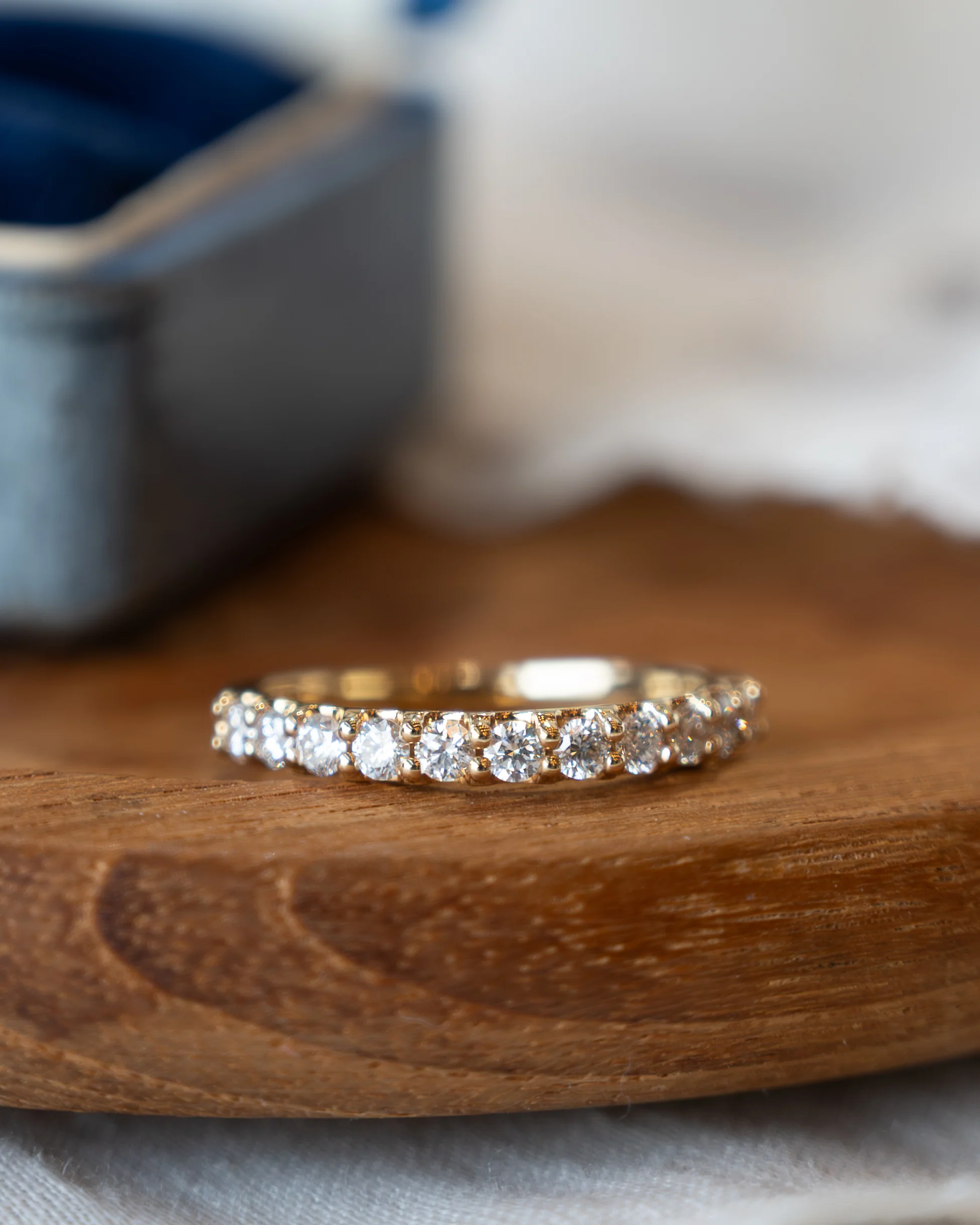 .55 Diamond Half-Eternity Wedding Band 14k Yellow Gold - Image 7