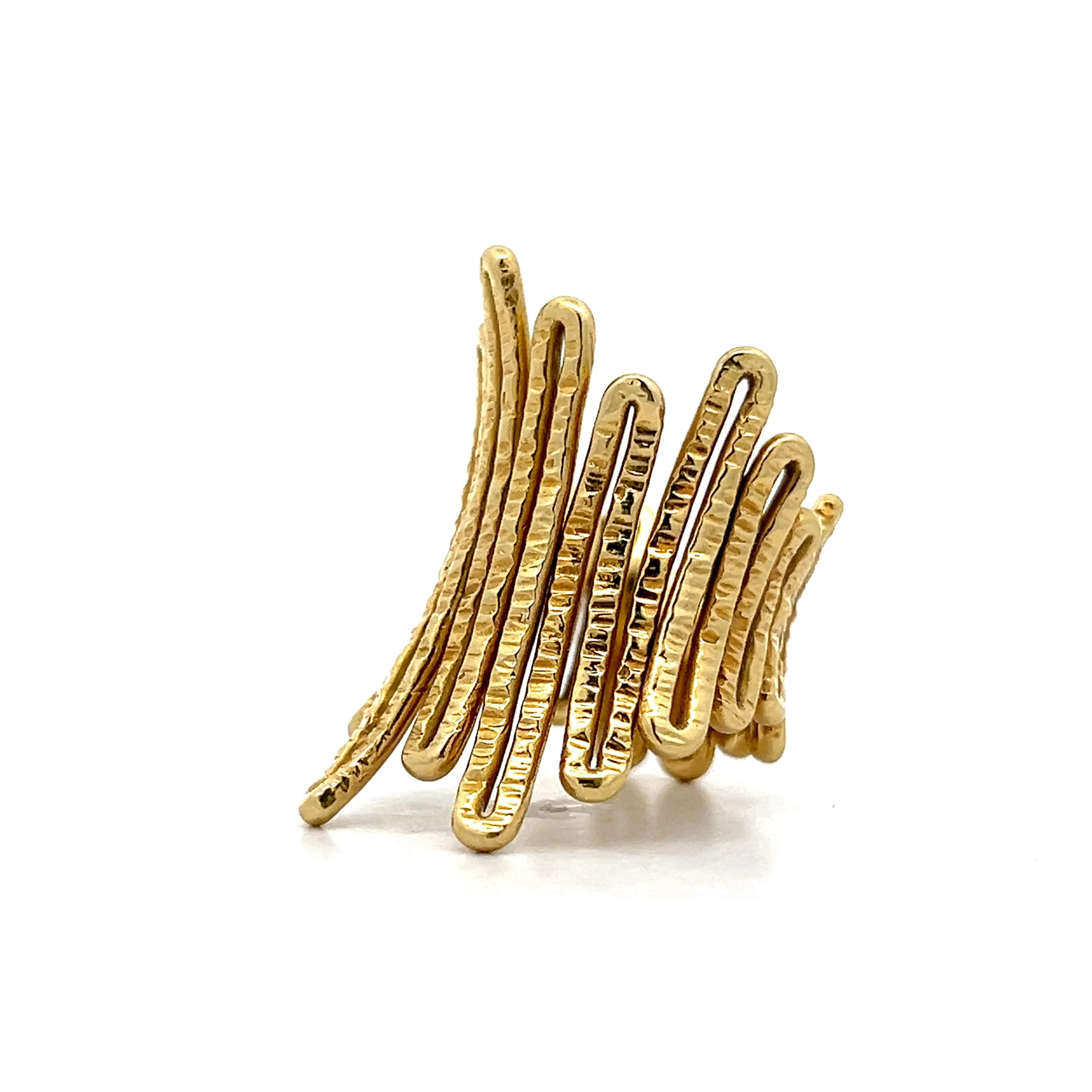 Organic Textured Right Hand Ring in 18k Yellow Gold - Image 2