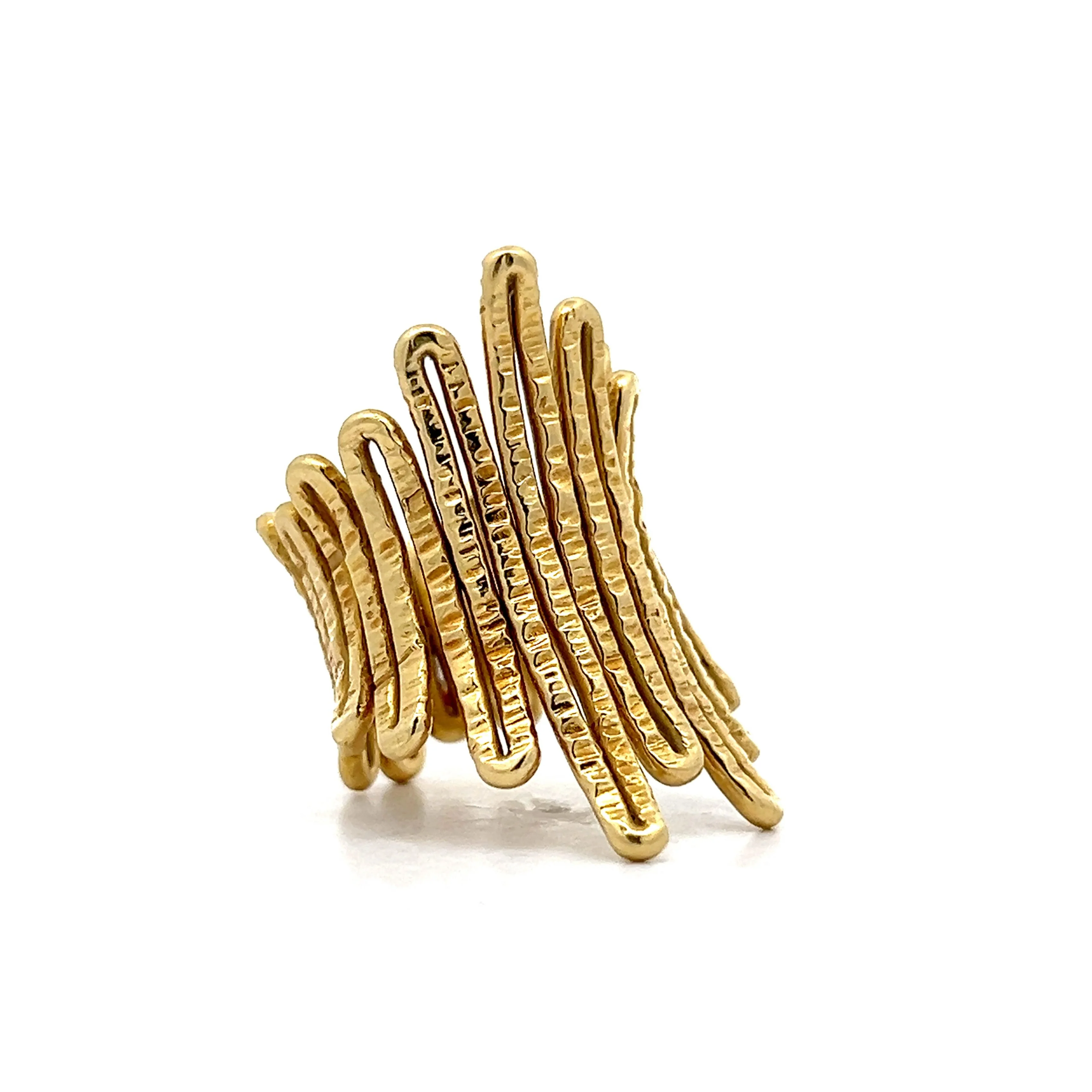 Organic Textured Right Hand Ring in 18k Yellow Gold - Image 3