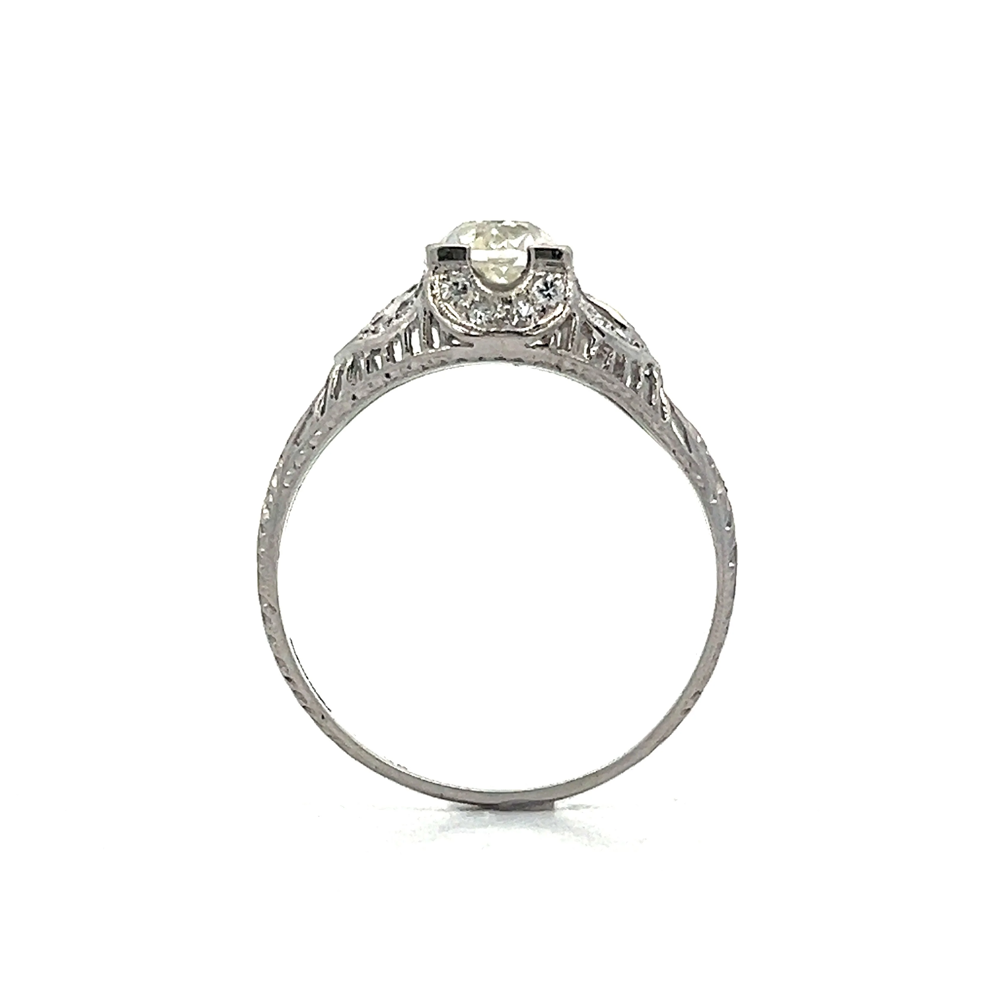 1.30 Vintage Deco Diamond Engagement Ring in Platinum - Image 4