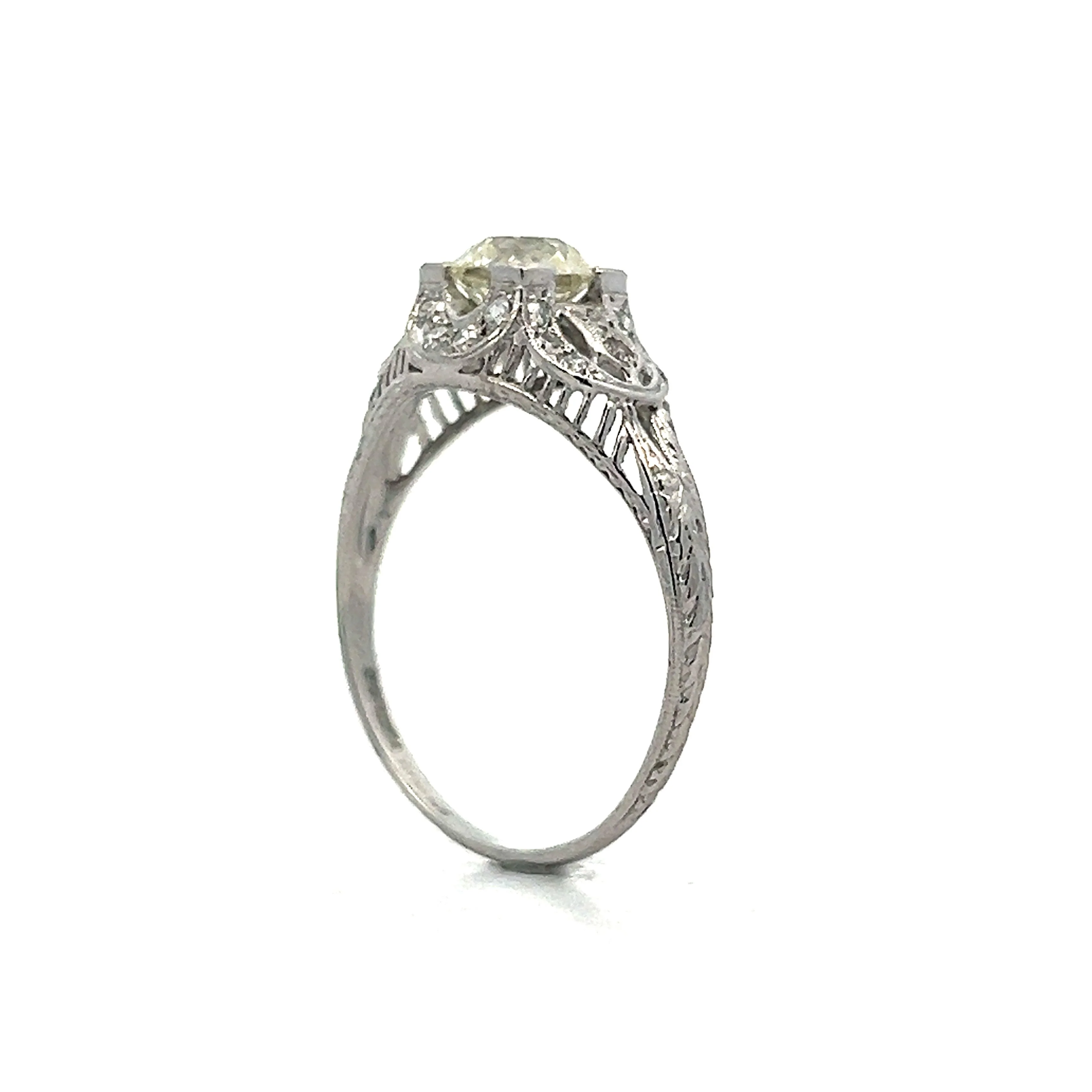 1.30 Vintage Deco Diamond Engagement Ring in Platinum - Image 5