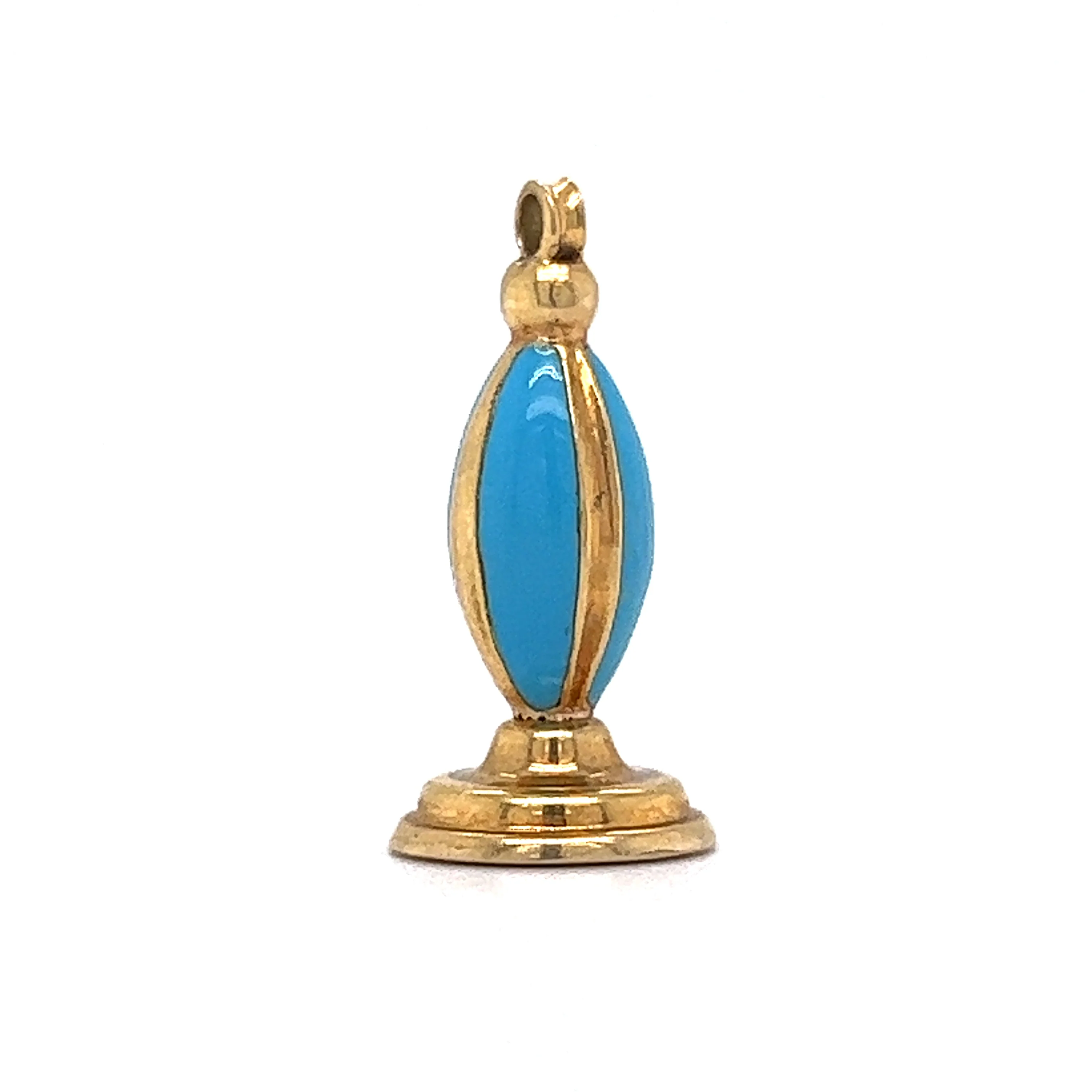 Vintage Mid-Century Enamel Pendant Necklace in 14k Yellow Gold - Image 2