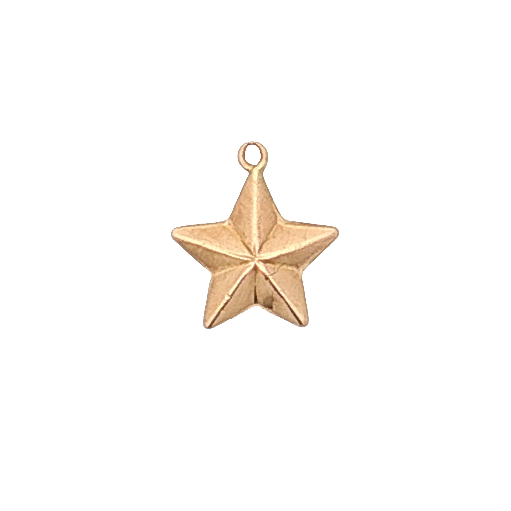 Puffy Star Charm 14k Yellow Gold - Image 2