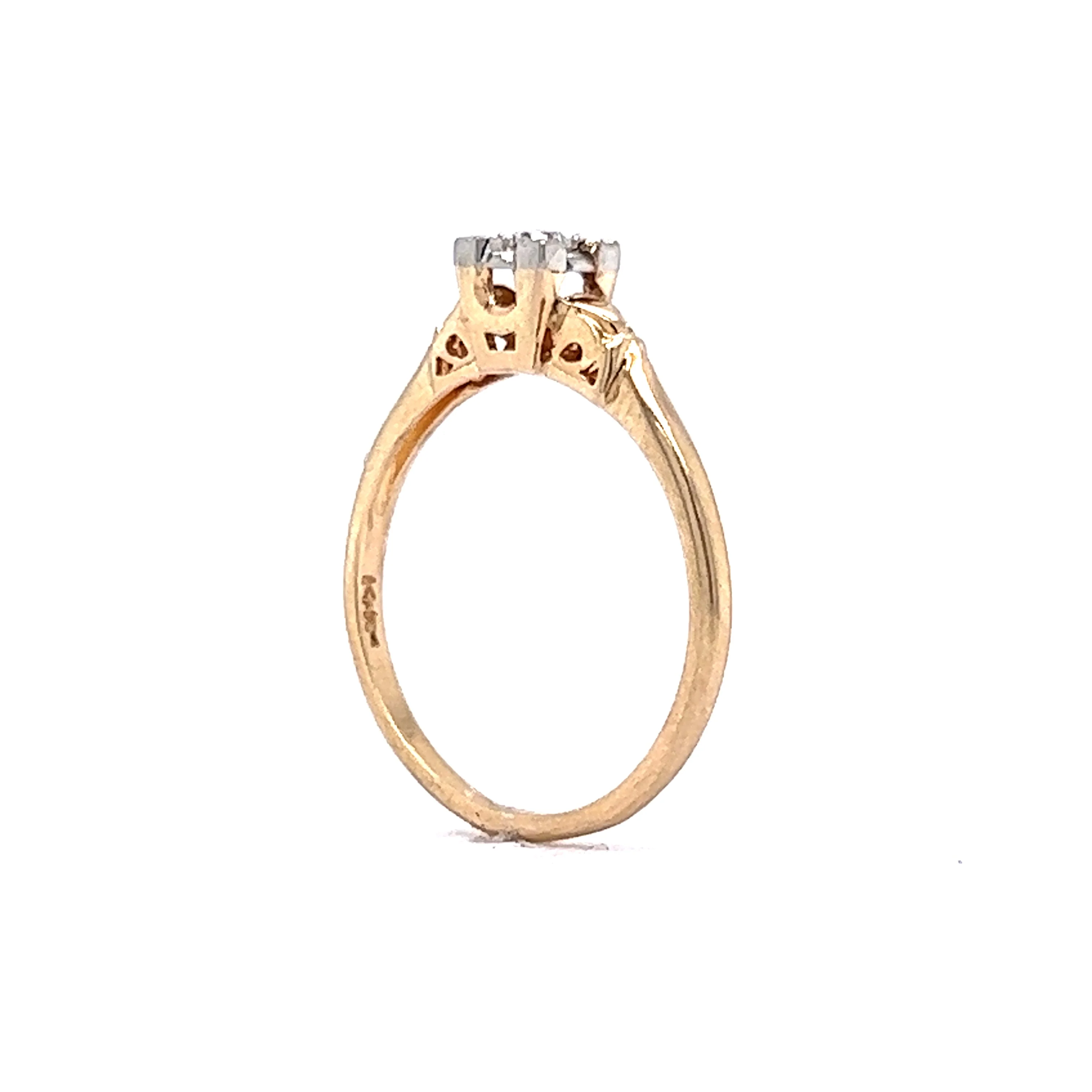 Vintage .07 Round Brilliant Diamond Solitaire Engagement Ring - Image 5