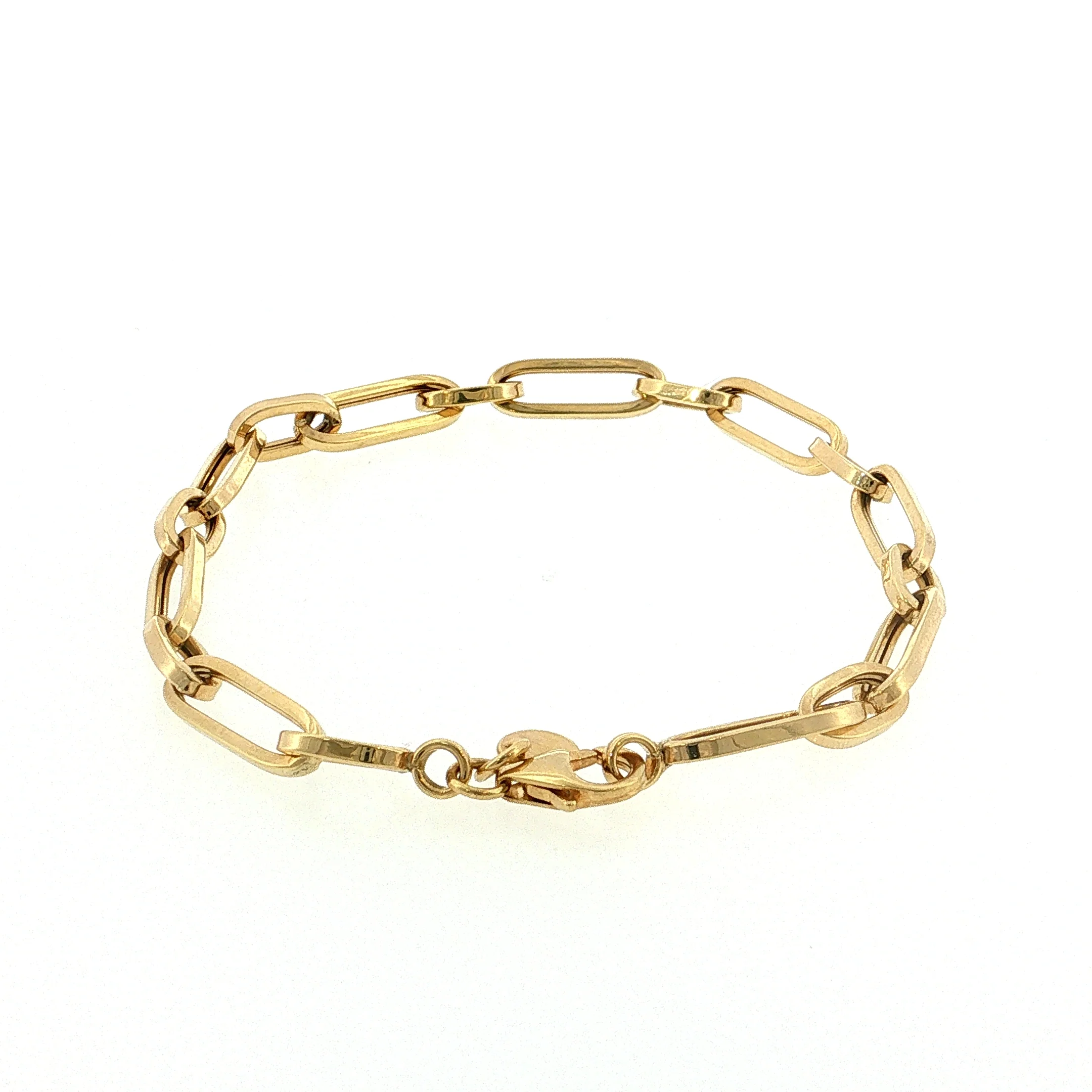 Paperclip Chain Bracelet 14k Yellow Gold - Image 4