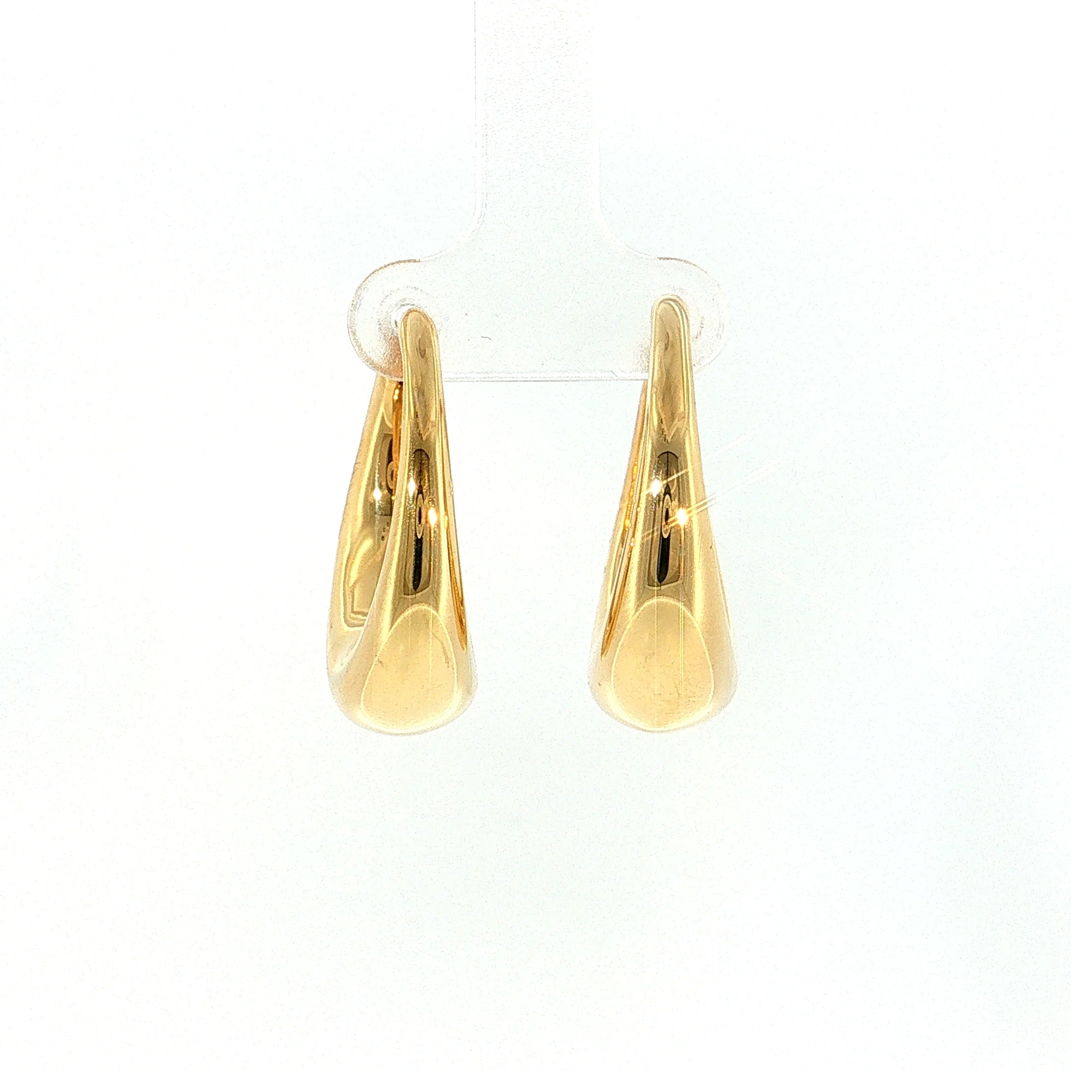 Tapered Hoop Earrings 14k Yellow Gold