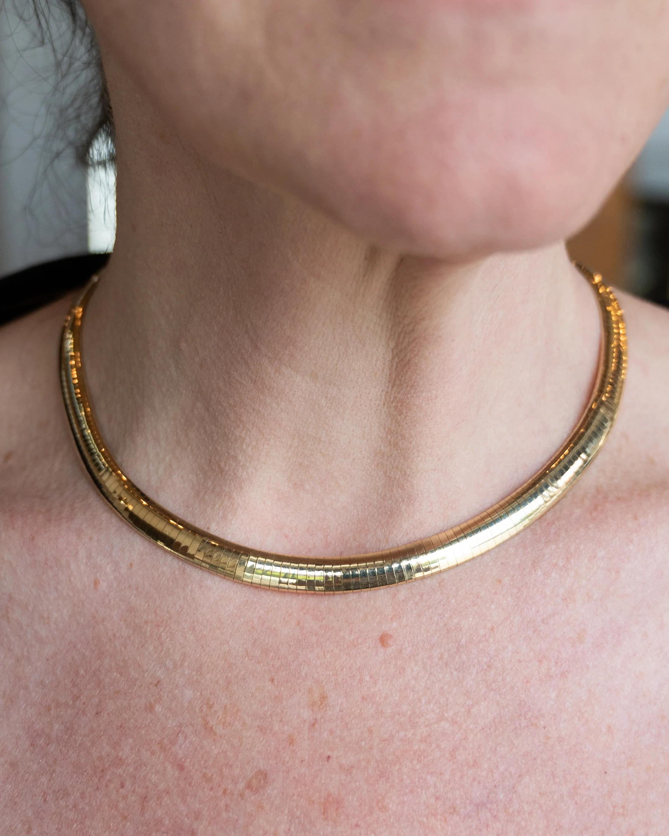 Omega Collar Necklace 14k Yellow Gold - Image 6