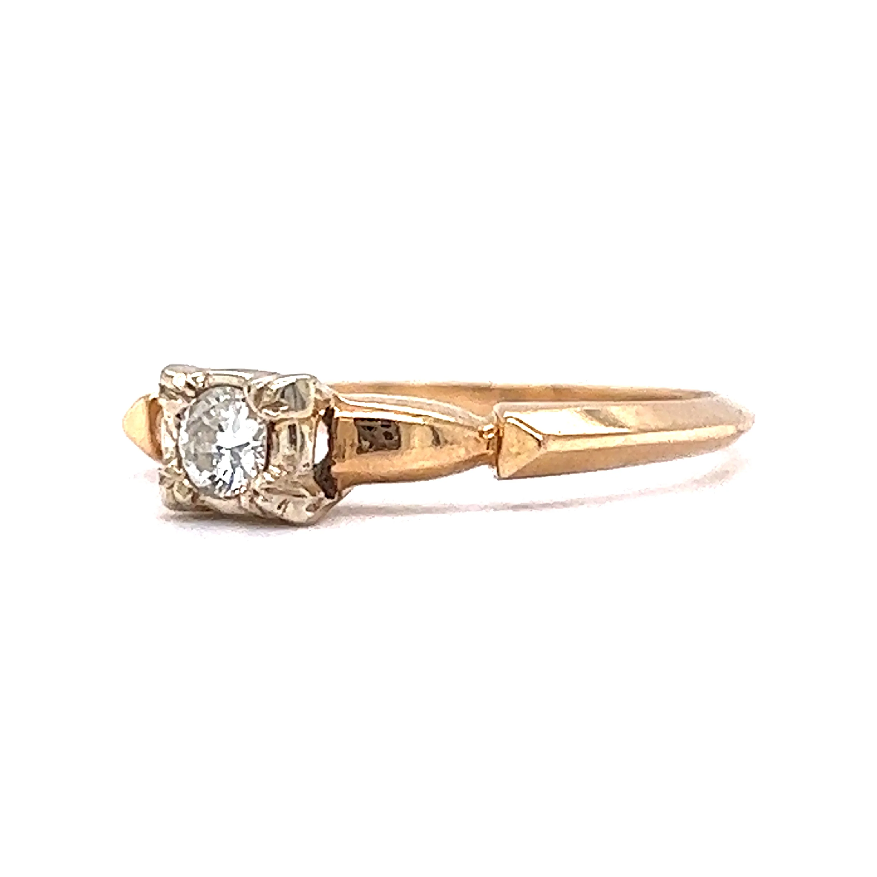 .15 Retro Two-Tone Diamond Engagement Ring in 14k/18k Gold - Image 2
