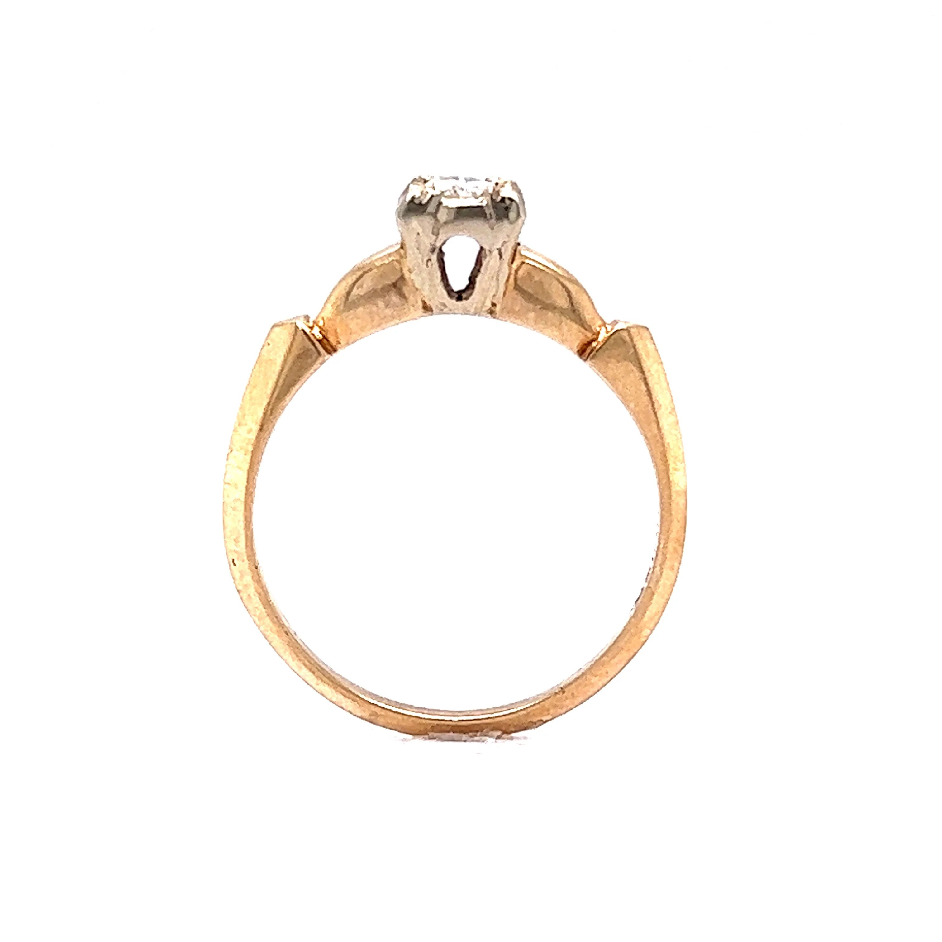 .15 Retro Two-Tone Diamond Engagement Ring in 14k/18k Gold - Image 4