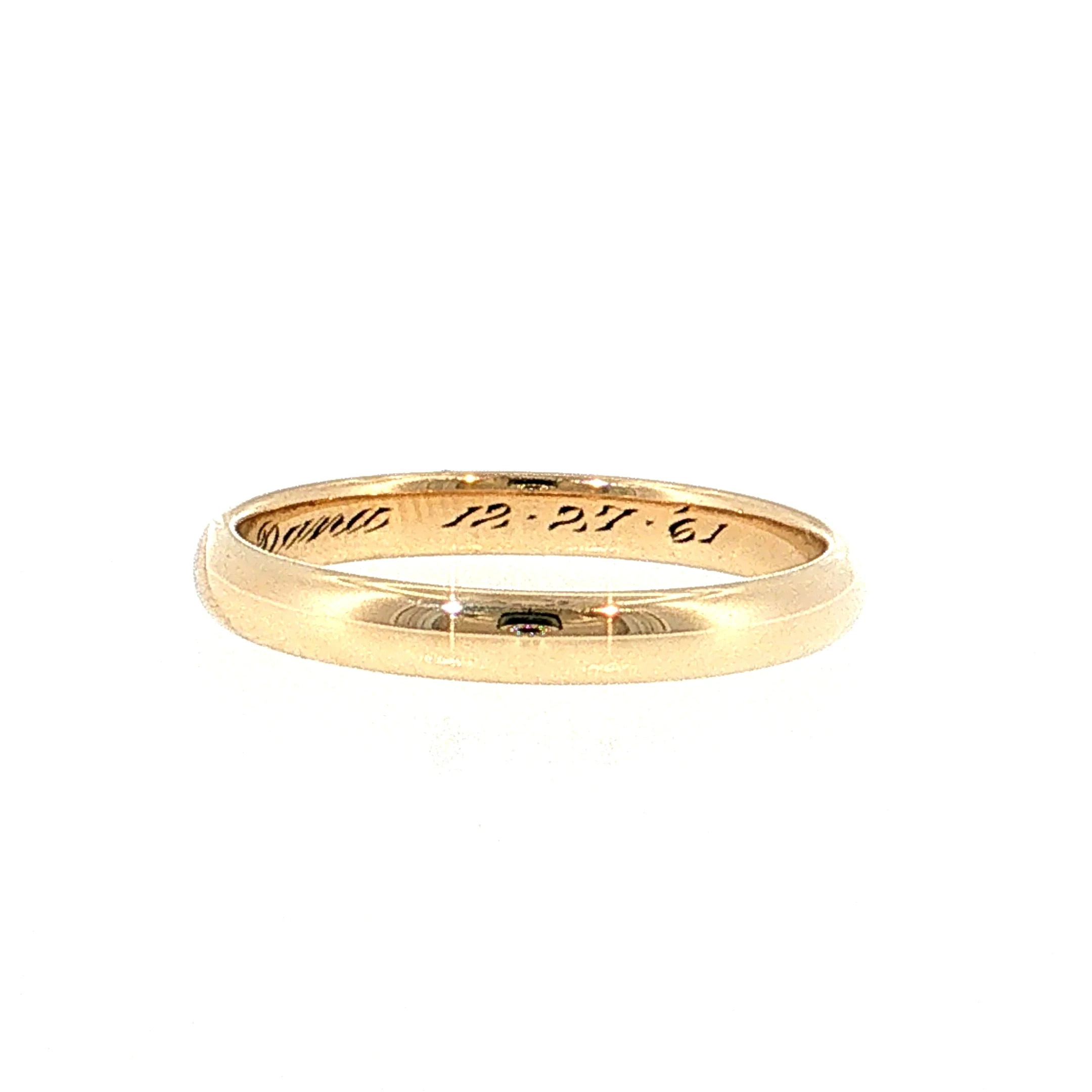 Vintage Mid-Century Men's Wedding Band 14k Yellow Gold - Image 3