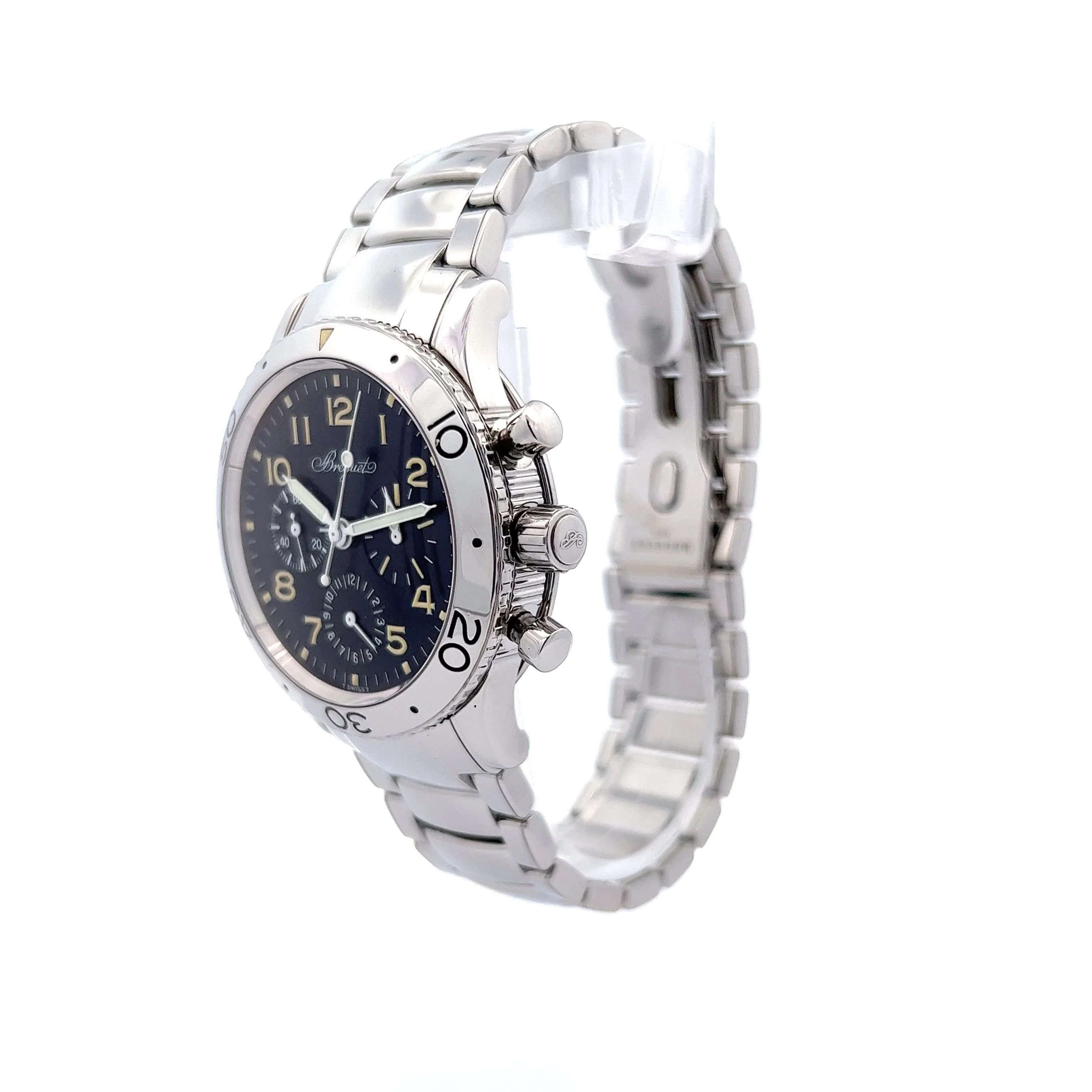 Breguet 39mm Type XX Aeronavale Chronograph Watch Black 3800 in Stainless Steel - Image 2