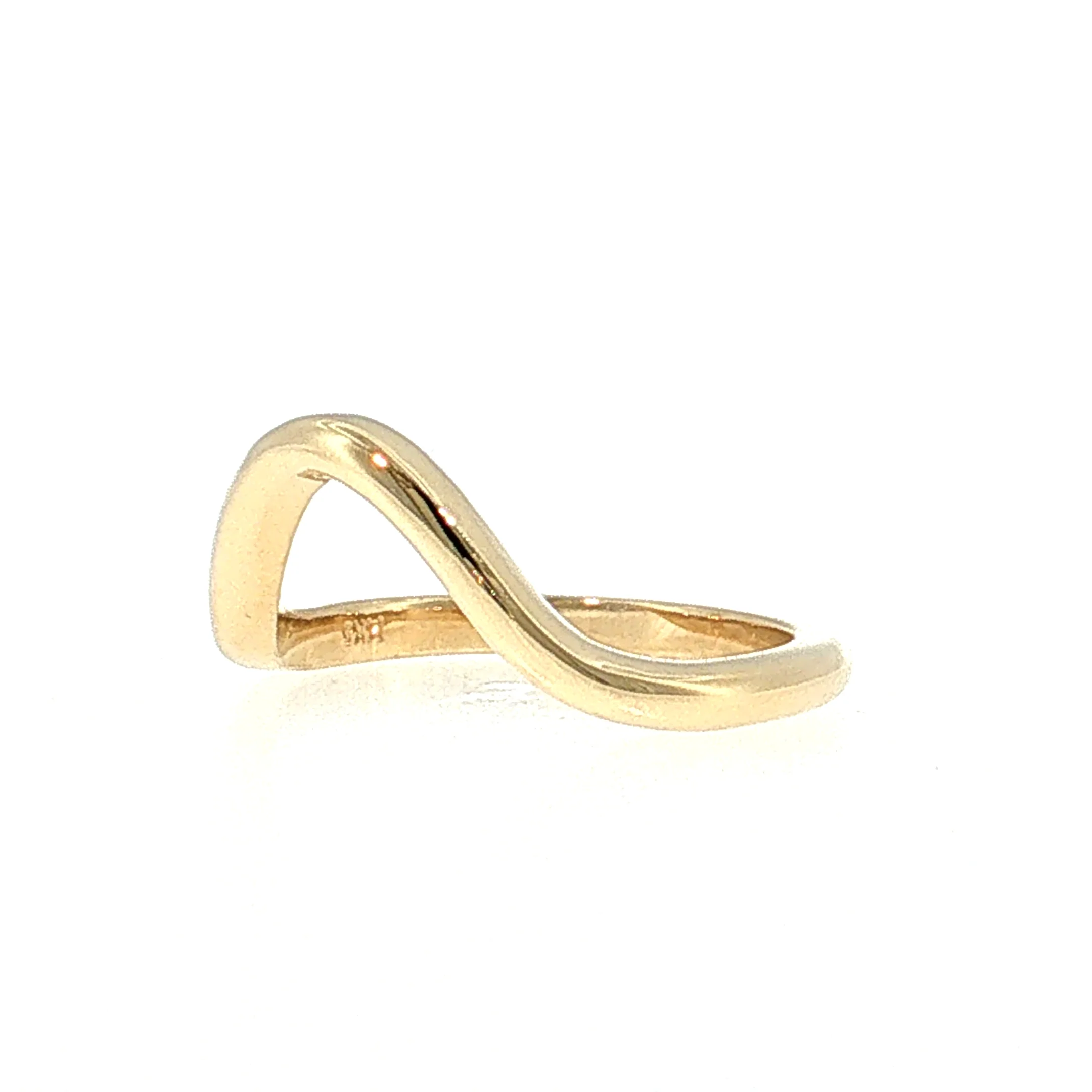 Contoured Stacking Wedding Band 14k Yellow Gold - Image 2
